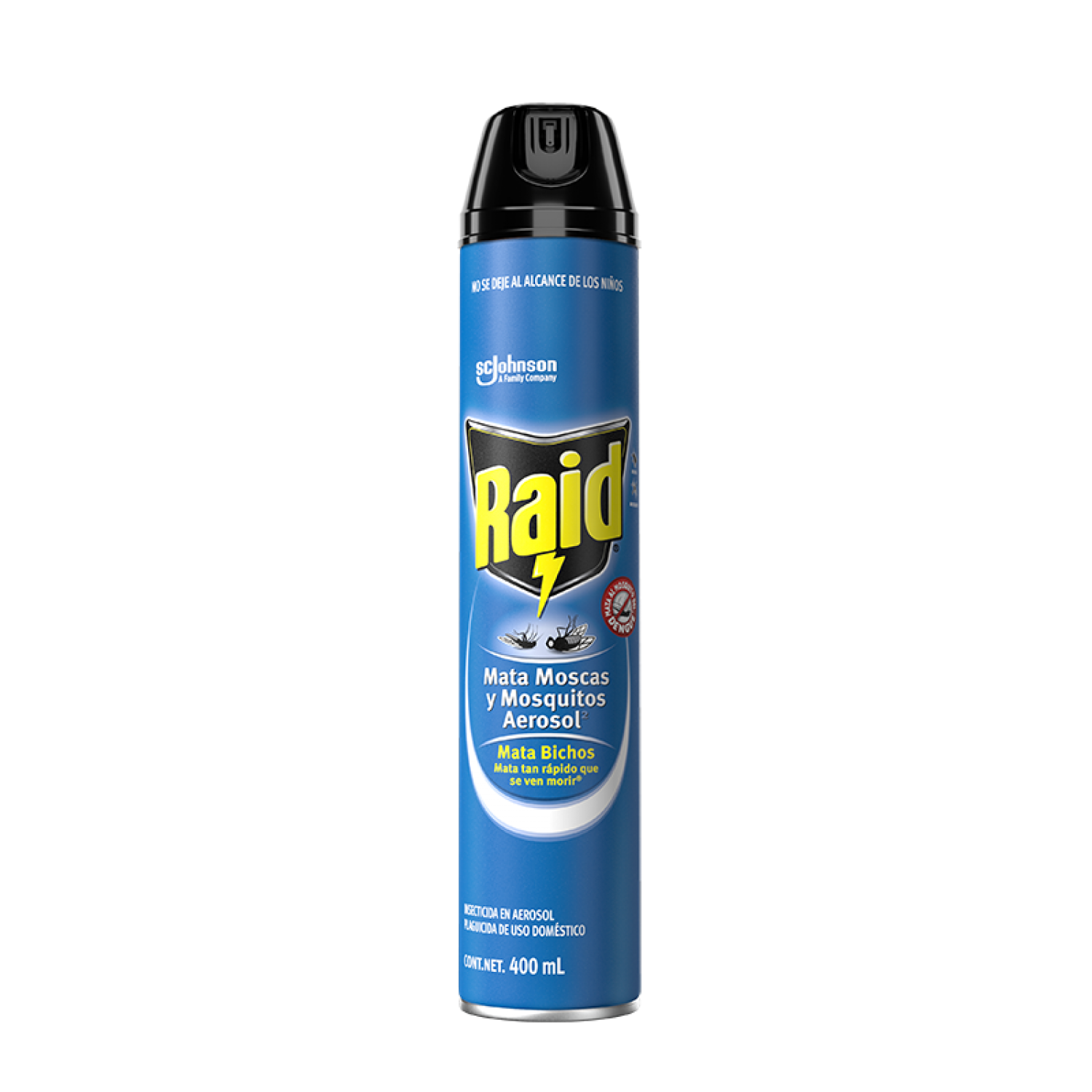 Raid® Insecticida en Aerosol, Mata Moscas y Mosquitos, Plaguicida de Uso Domestico, 400mL