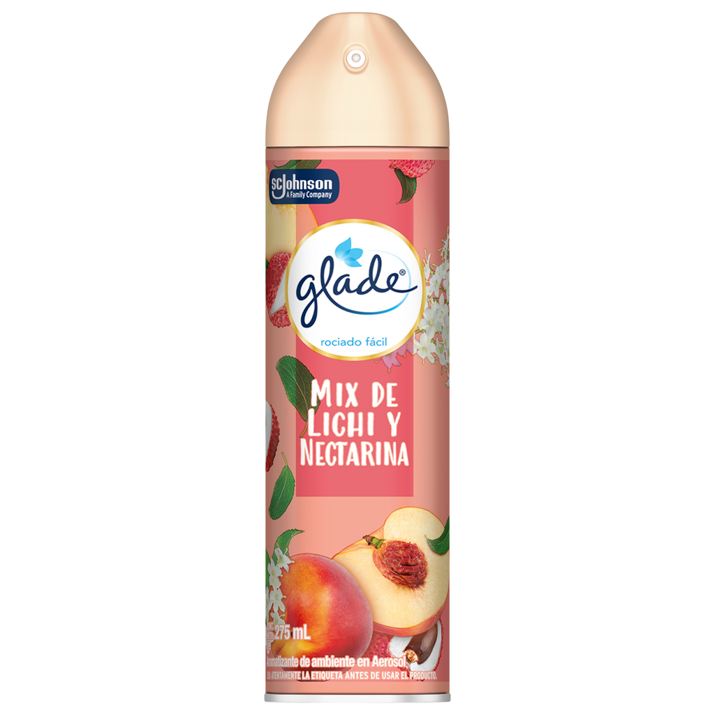 Glade Aromatizante en Aerosol Mix de lichi y nectarina 275 ml
