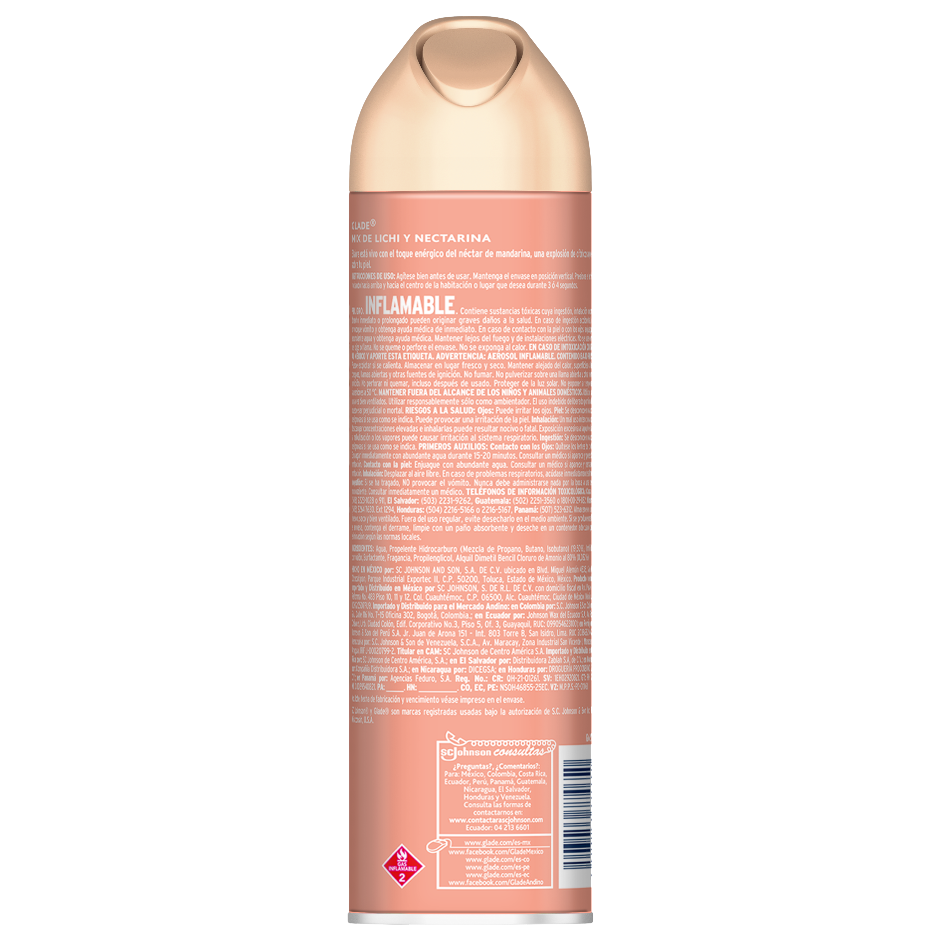 Glade Aromatizante en Aerosol Mix de lichi y nectarina 275 ml