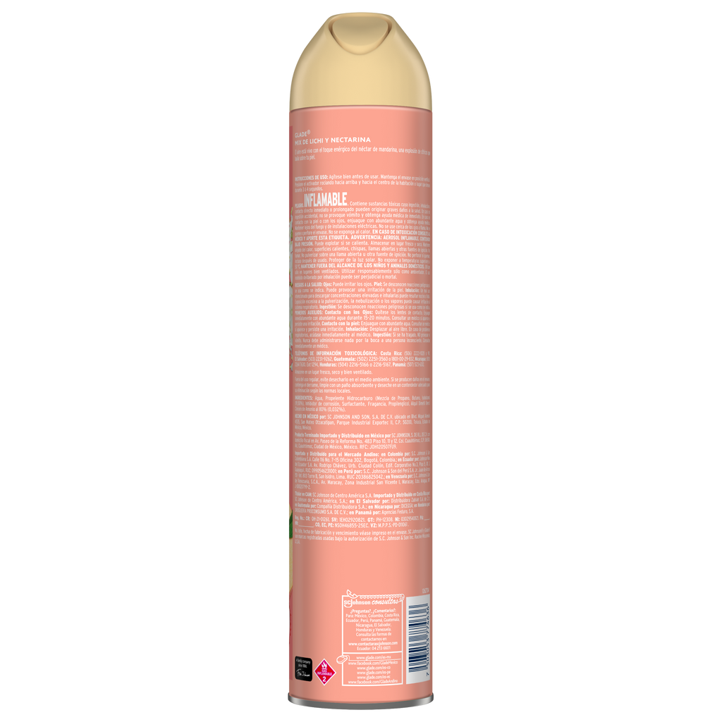 Glade Aromatizante en Aerosol Mix de lichi y nectarina 400 ml