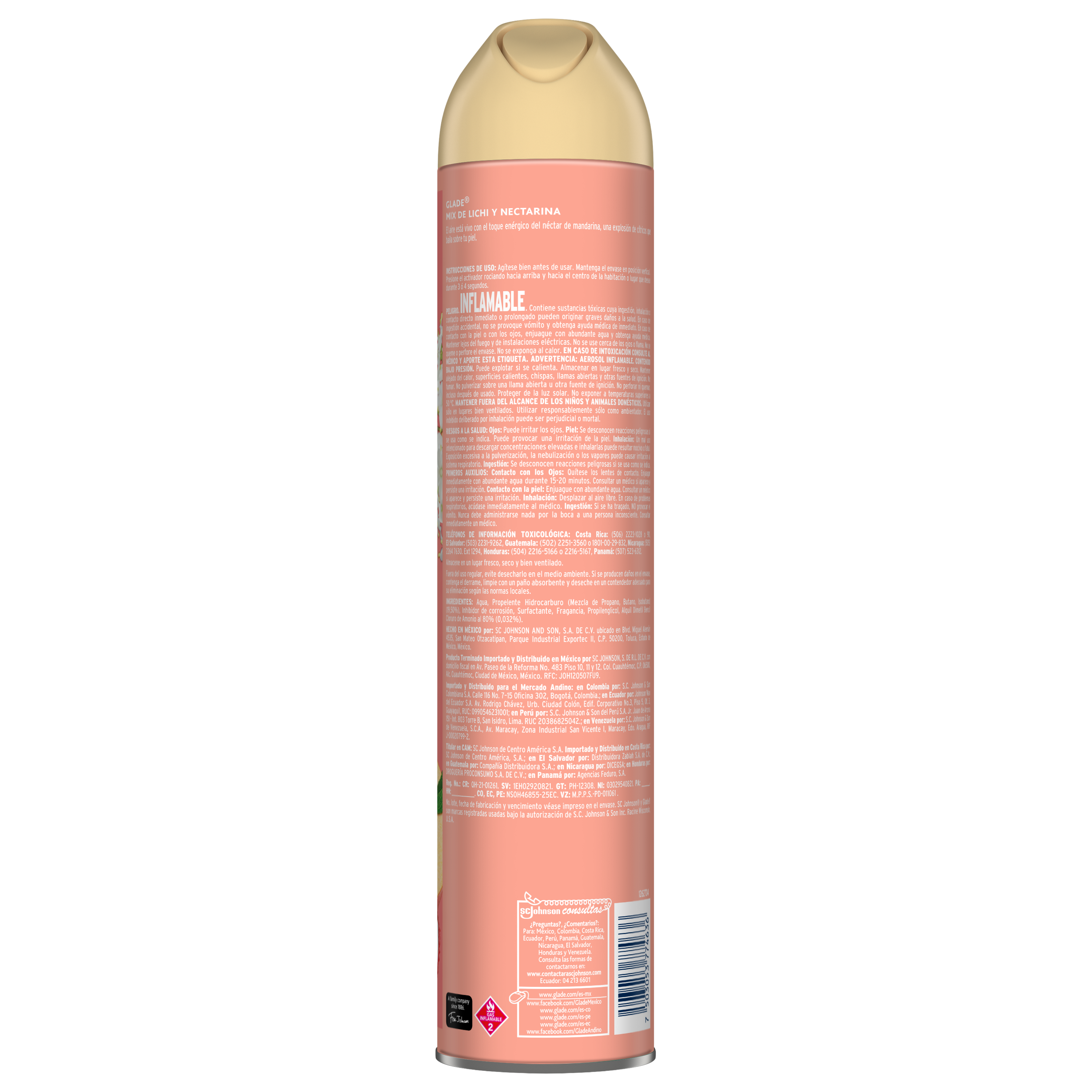 Glade Aromatizante en Aerosol Mix de lichi y nectarina 400 ml