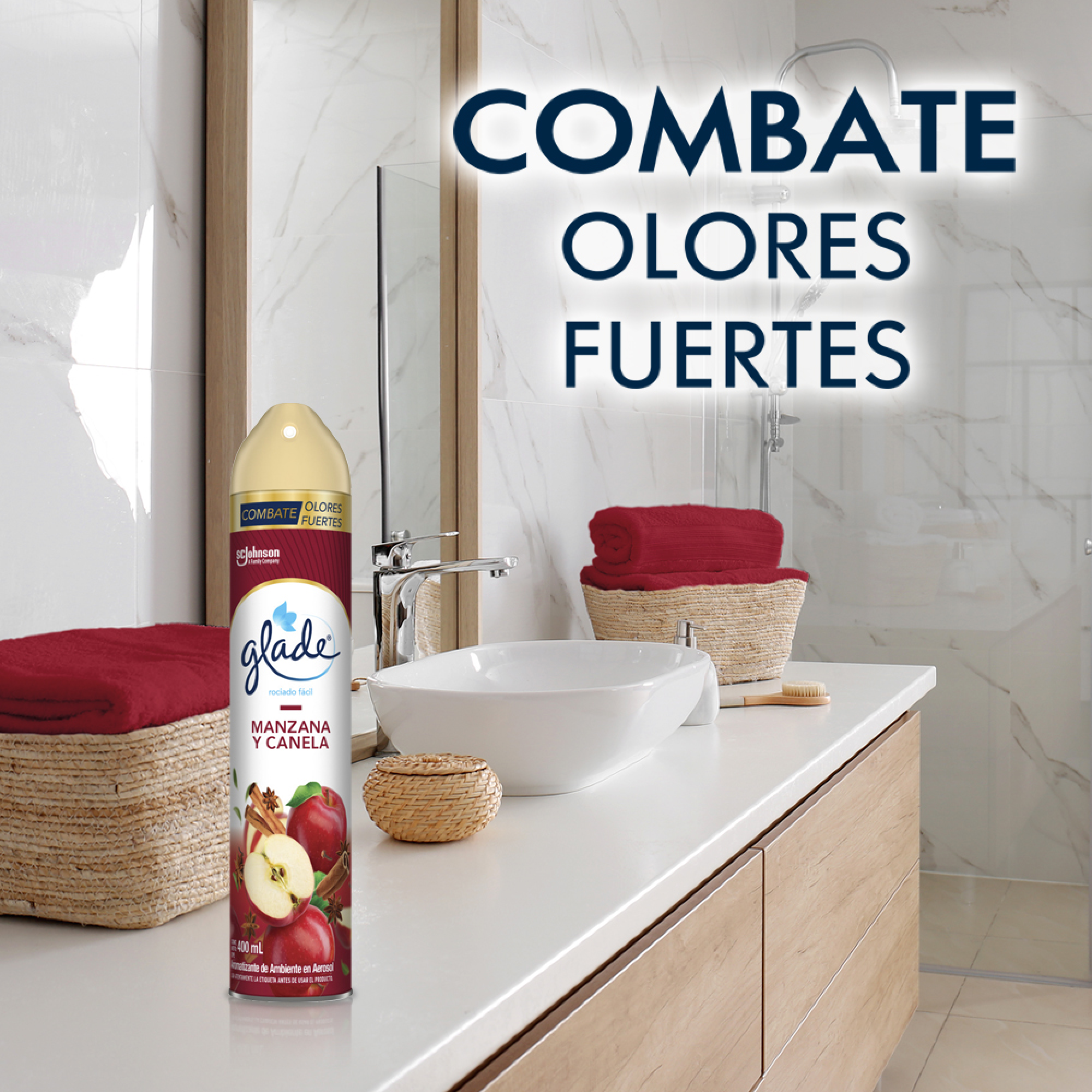 Glade Aromatizante Aerosol Manzana Canela, 400ml