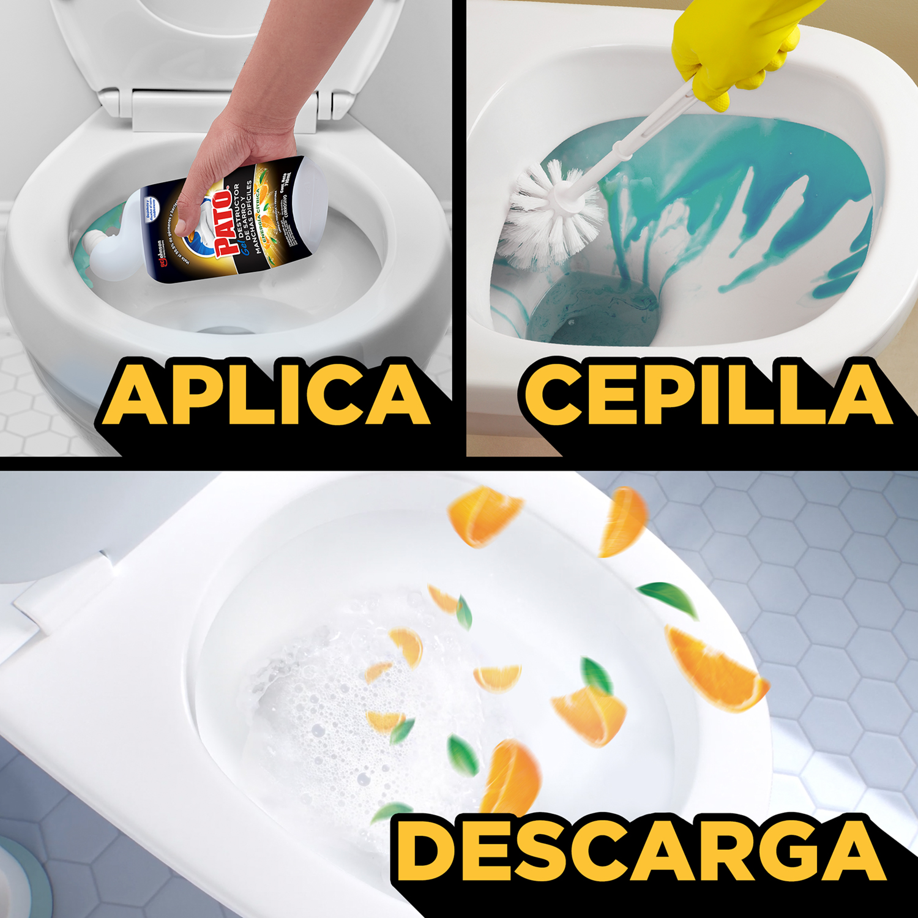 Pato® Gel Destructor de Sarro y Manchas Difíciles Energía Cítrica 710 mL