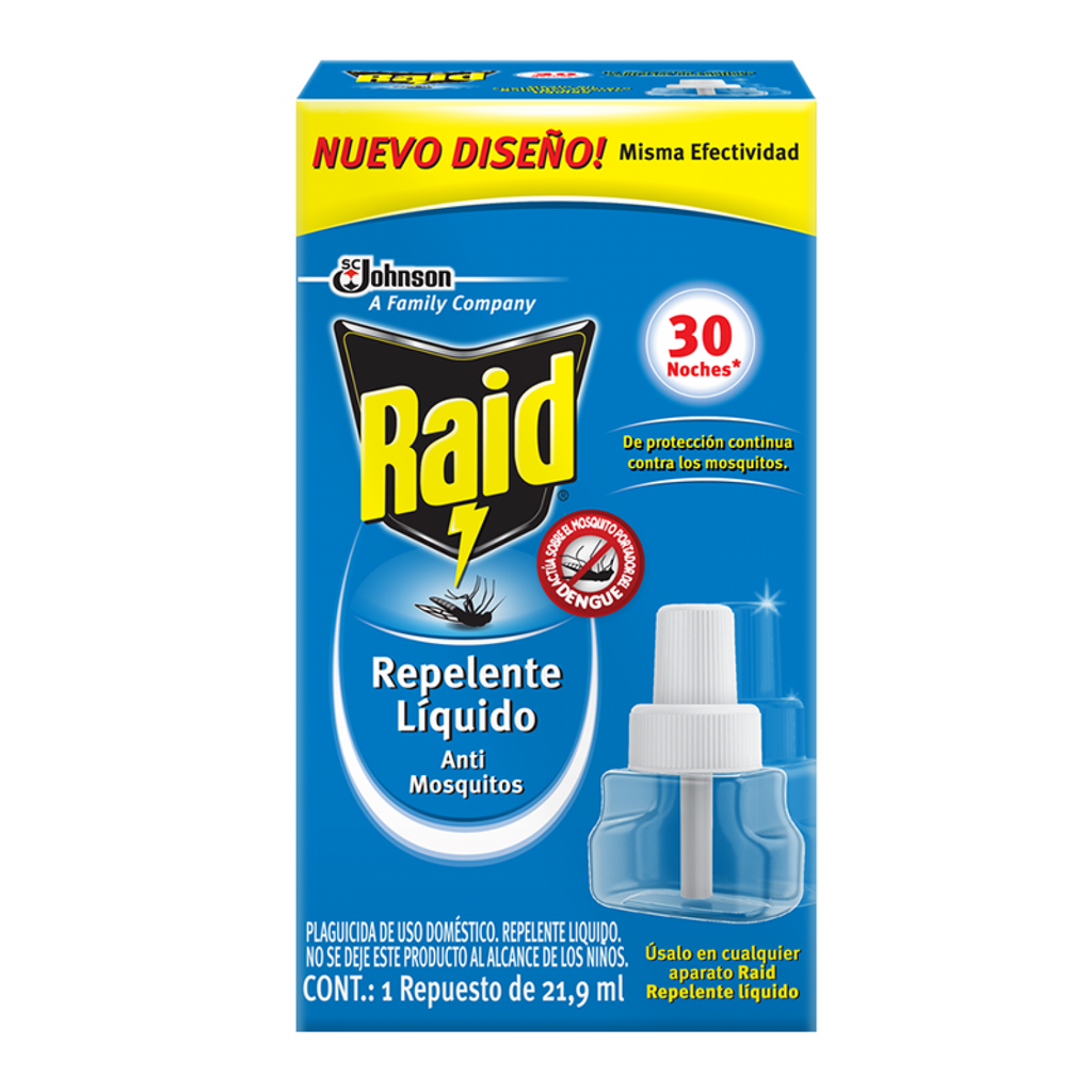 Raid Repelente Líquido Repuesto 30 Noches