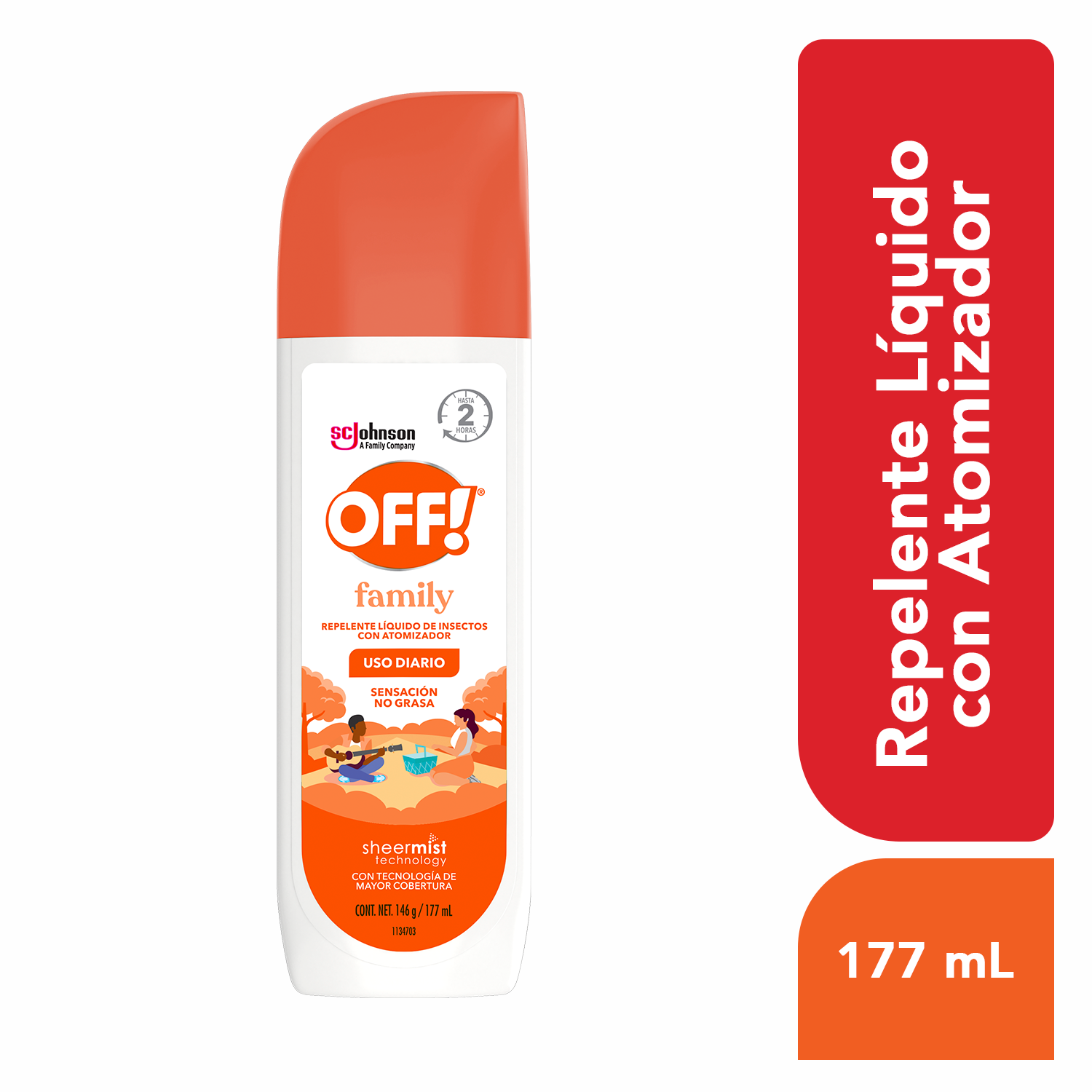 OFF! Family Repelente Líquido de Insectos Atomizador 177ml