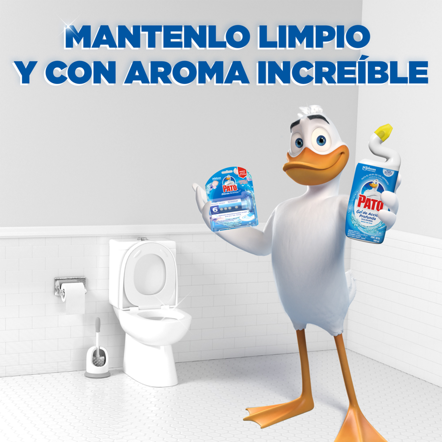 Limpiador Líquido Pato Para Sanitarios Brisa De Mar . Gel de Acción Profunda 500 ml. Desinfectante Para Sanitarios