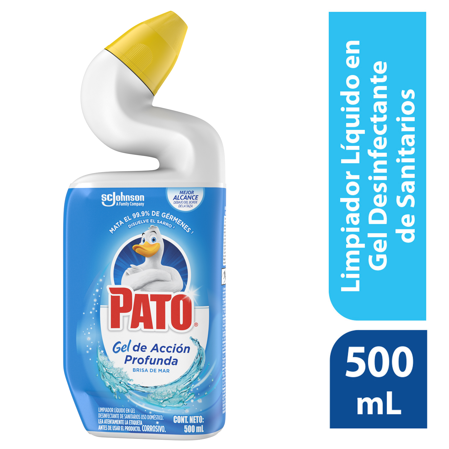 Limpiador Líquido Pato Para Sanitarios Brisa De Mar . Gel de Acción Profunda 500 ml. Desinfectante Para Sanitarios