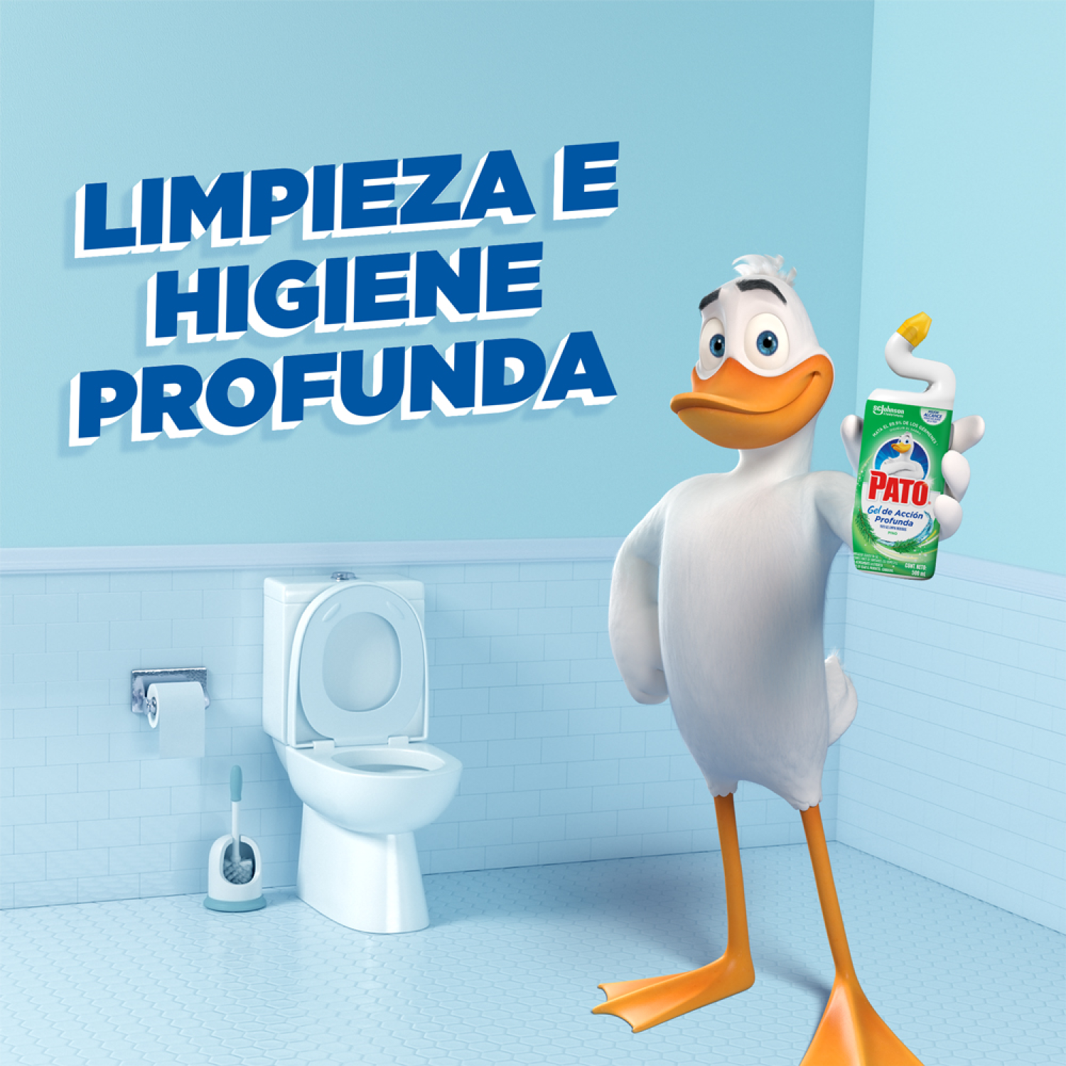 Limpiador Líquido Pato Para Sanitarios Pino . Gel de Acción Profunda 500 ml. Desinfectante Para Sanitarios