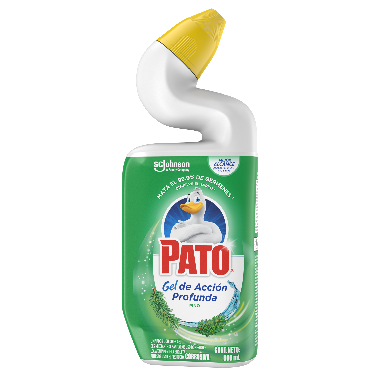 Limpiador Líquido Pato Para Sanitarios Pino . Gel de Acción Profunda 500 ml. Desinfectante Para Sanitarios