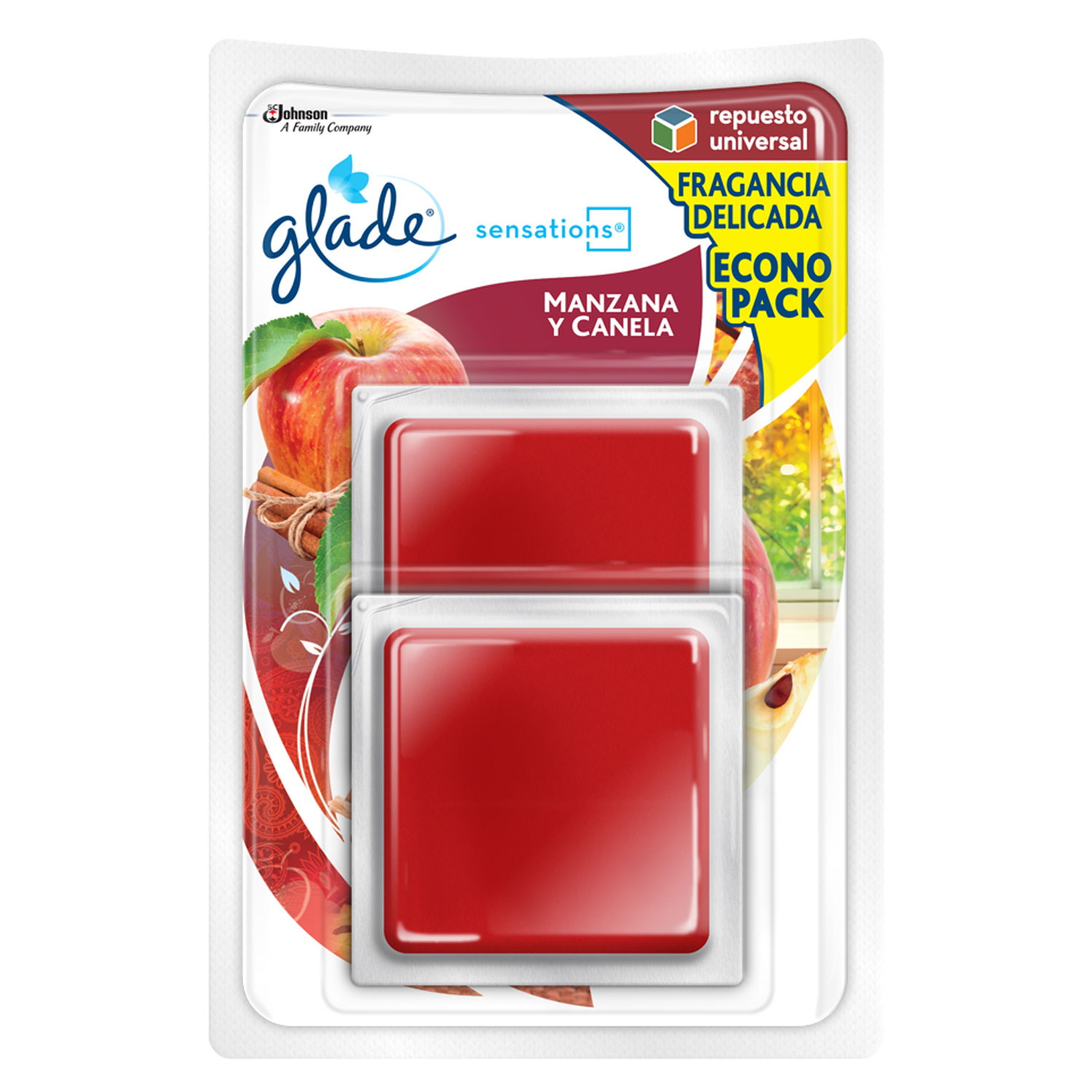 Glade Aromatizante Gel Repuesto x2 Manzana y Canela 16g