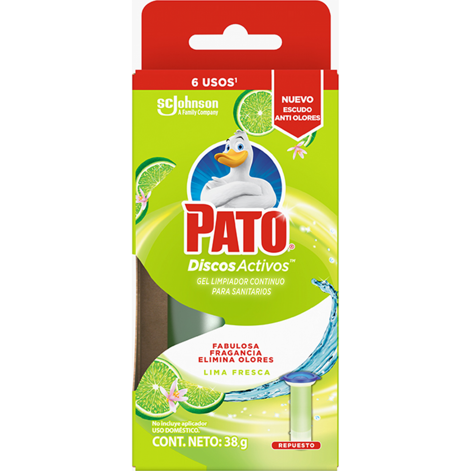 Pato Baños Discos Activos Cítrico 36 mL, Repuesto