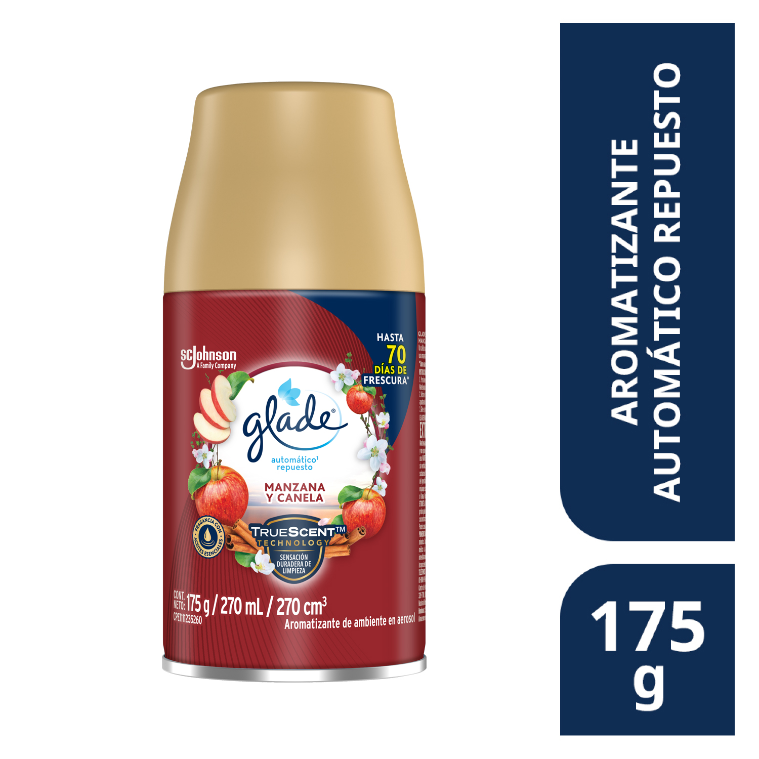 Glade® Aromatizante Automático Repuesto en Aerosol Manzana y Canela 175 g