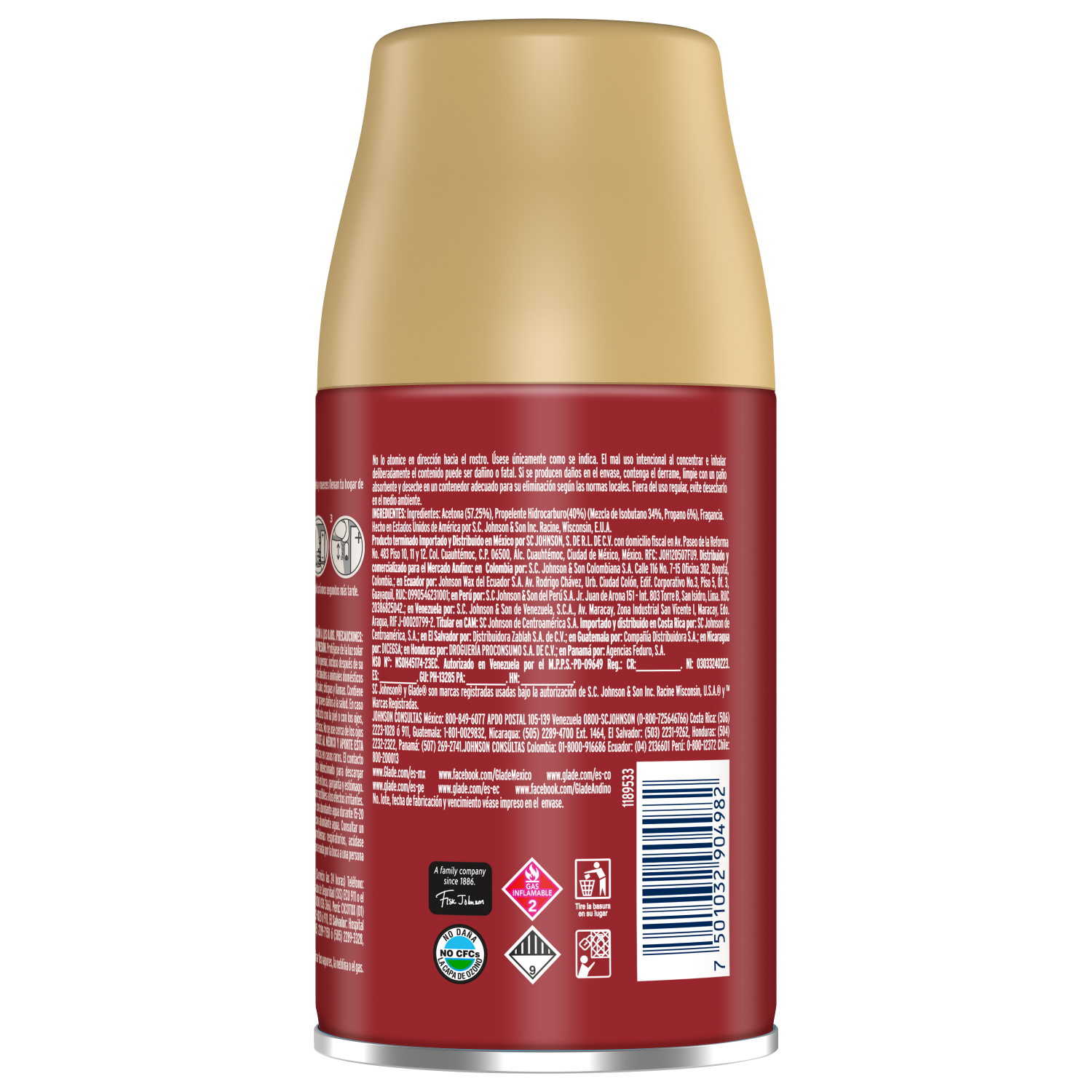 Glade® Aromatizante Automático Repuesto en Aerosol Manzana y Canela 175 g
