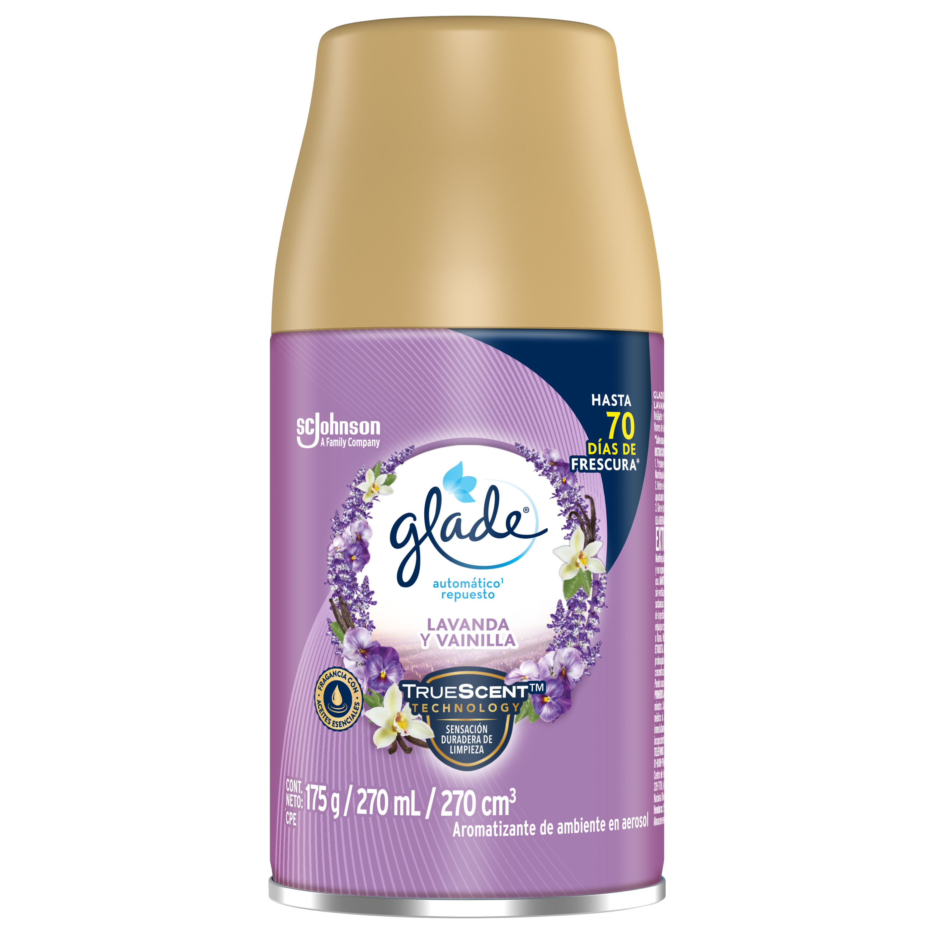 Glade Aromatizante Automático en Aerosol Repuesto Lavanda y Vainilla 175 g