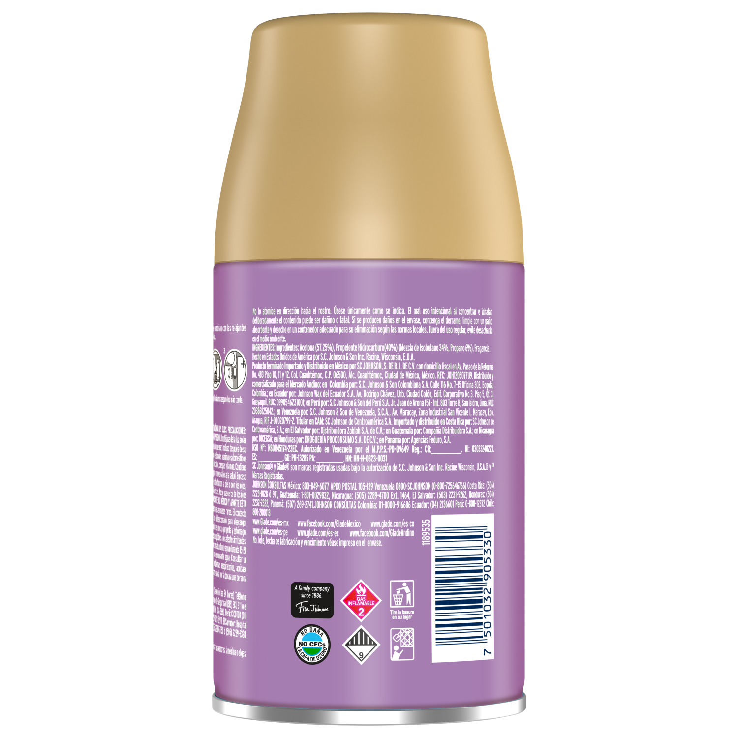 Glade Aromatizante Automático en Aerosol Repuesto Lavanda y Vainilla 175 g