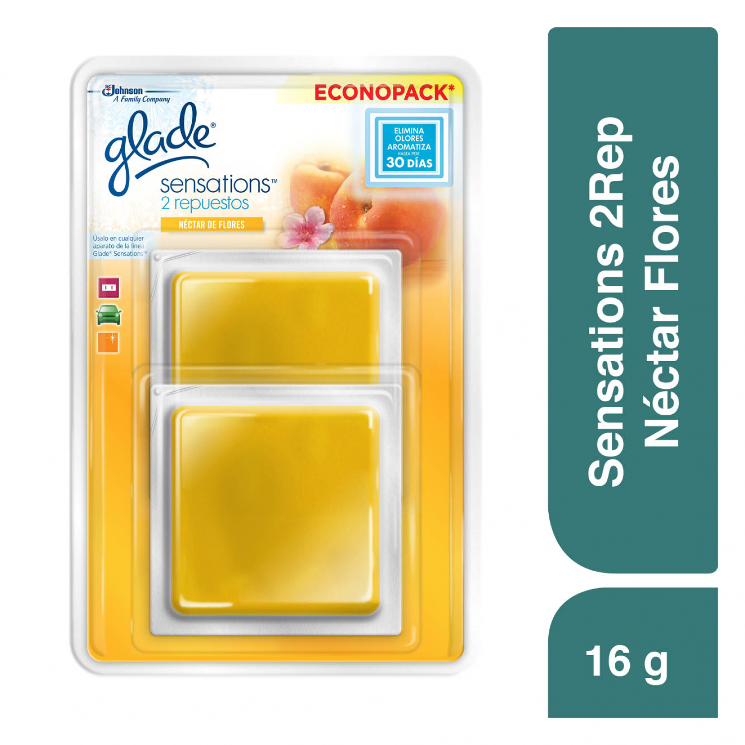 Glade Aromatizante Gel Repuesto x2 Nectar de Flores 16g