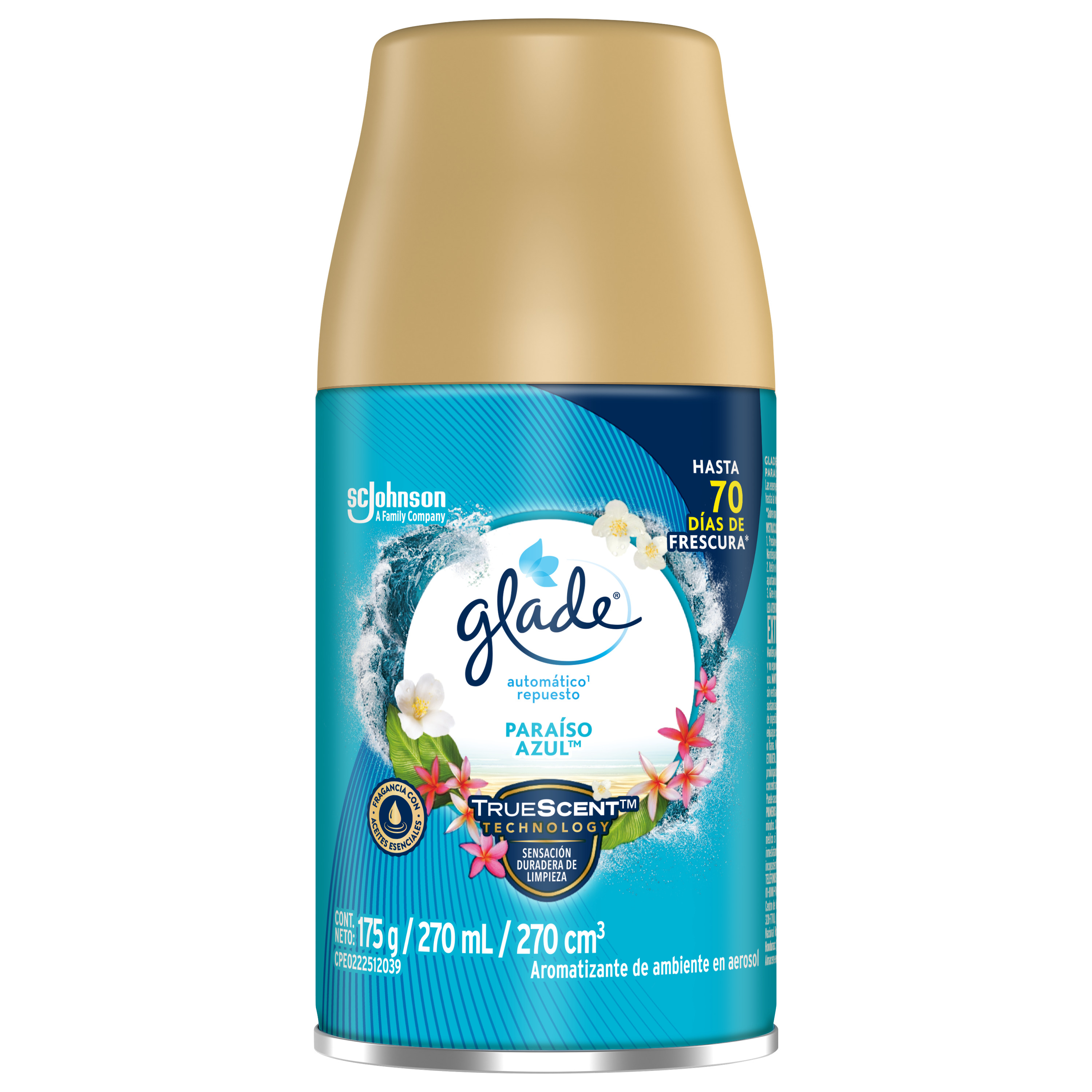 Glade® Aromatizante Automático en Aerosol Paraíso Azul™ 175 g Repuesto