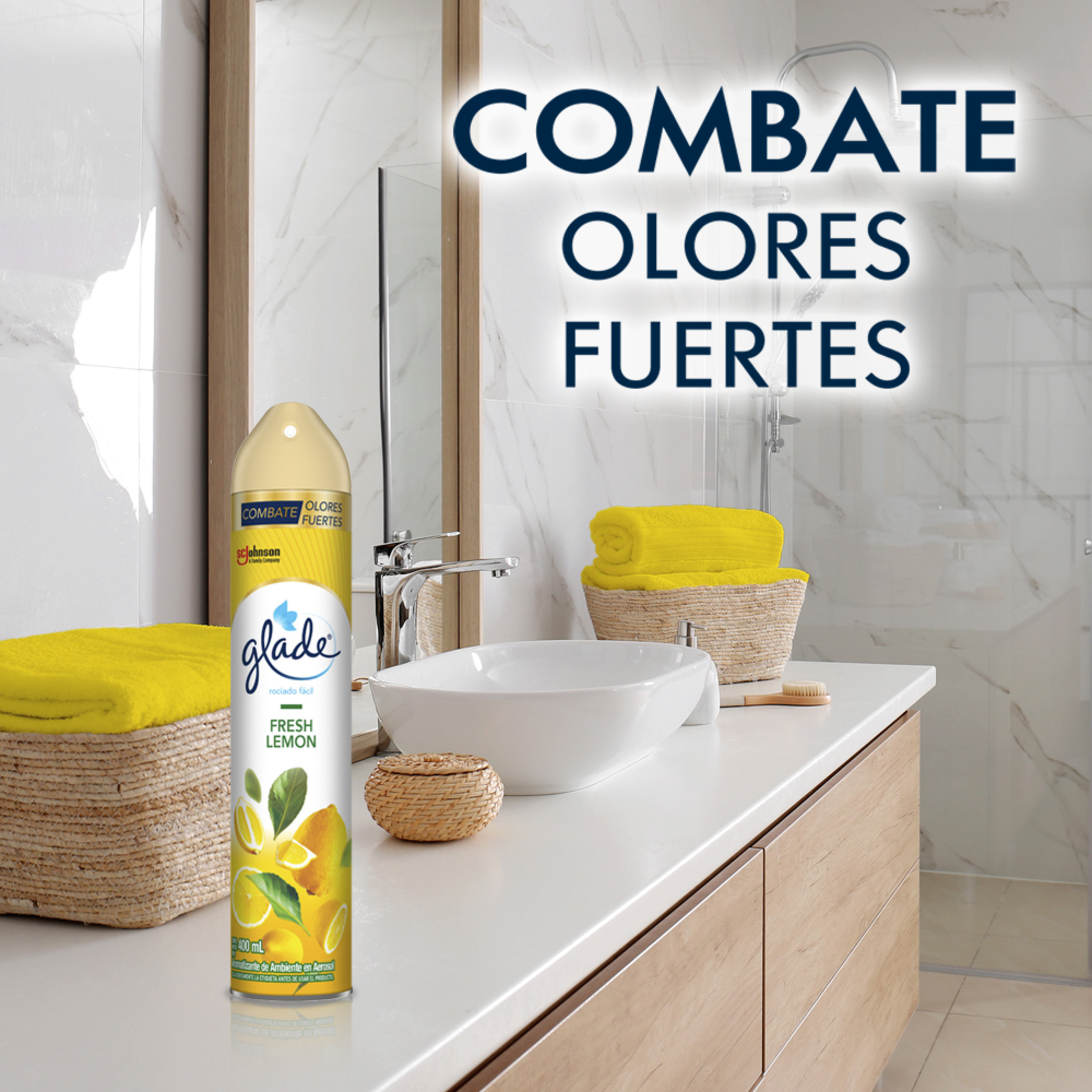 Glade Aromatizante Aerosol Fresh Lemon 400ml