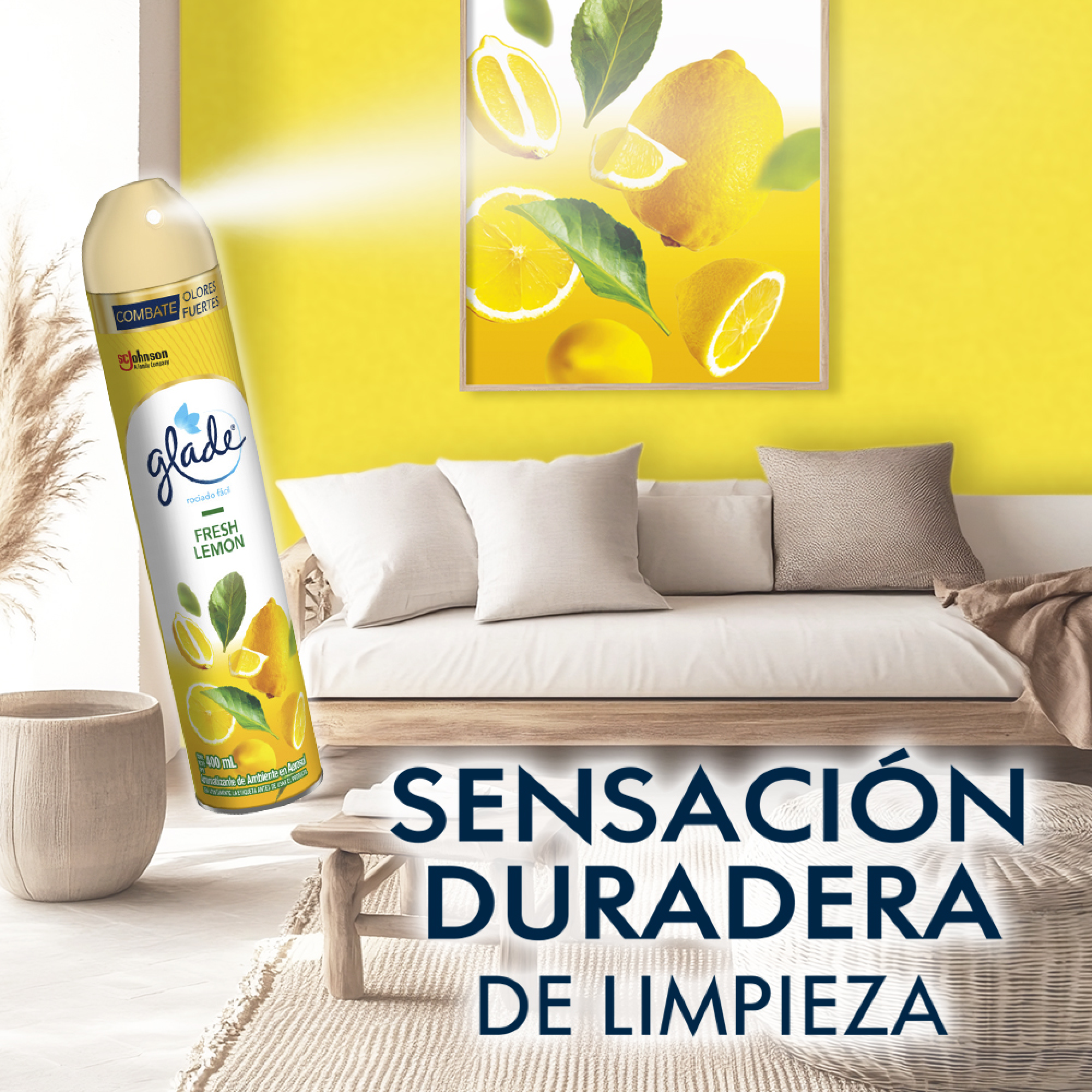 Glade Aromatizante Aerosol Fresh Lemon 400ml