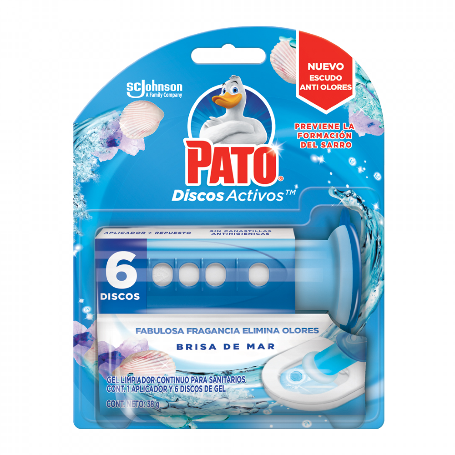 Pato Baños Discos Activos Brisa de Mar 36 ml con un aplicador