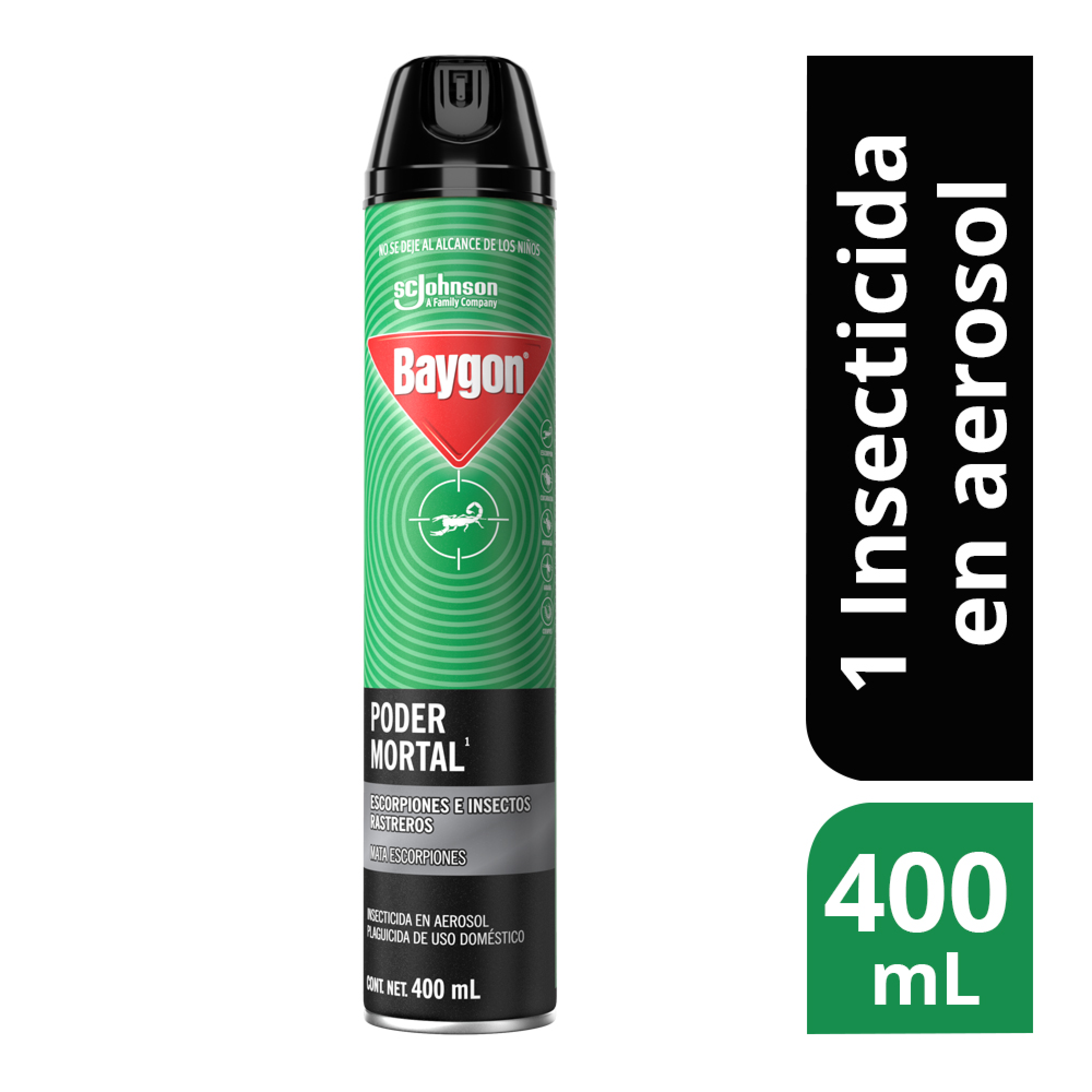 Baygon Poder Mortal Insecticida en Aerosol 400 mL