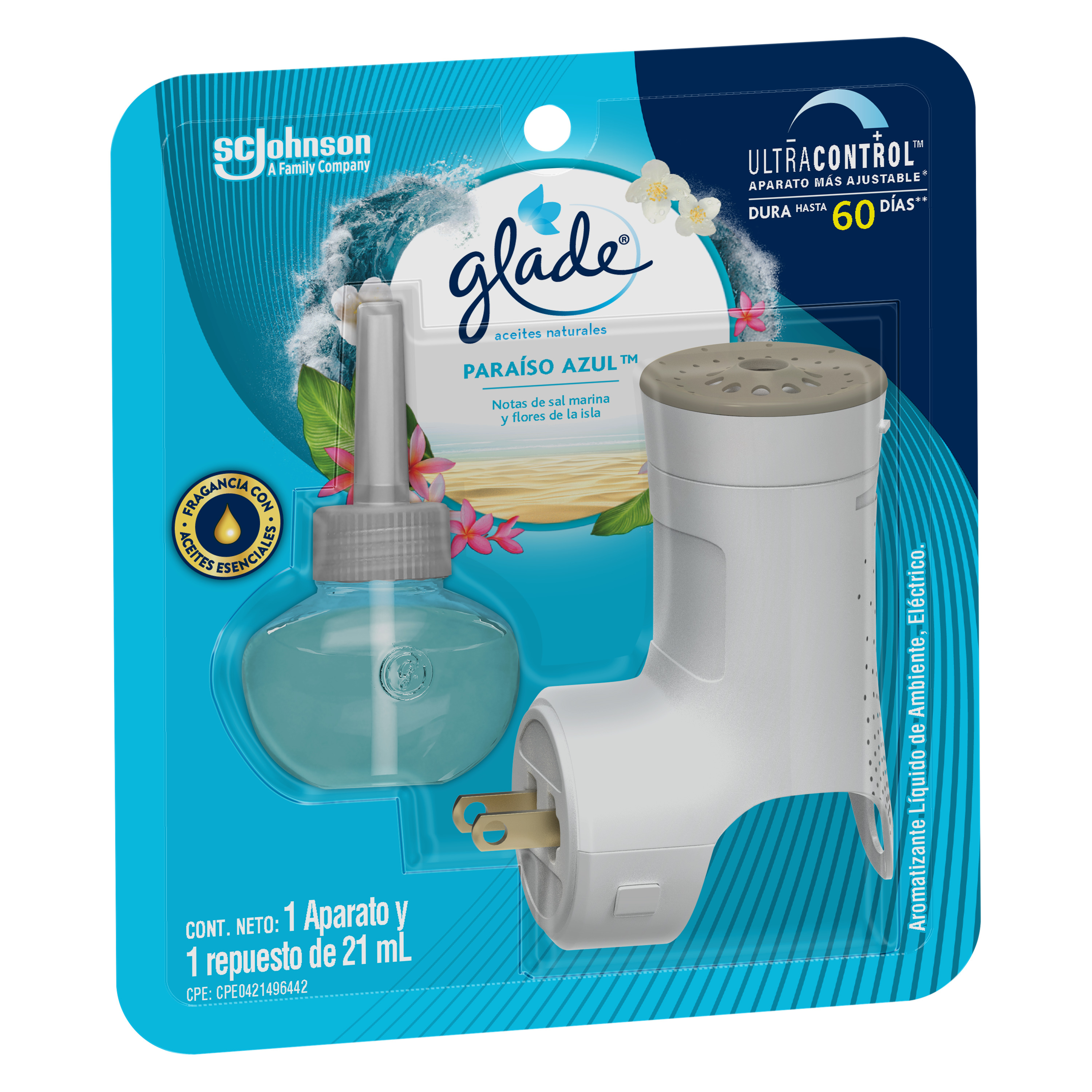 Glade Aceites Naturales Aparato Paraíso Azul 21 mL