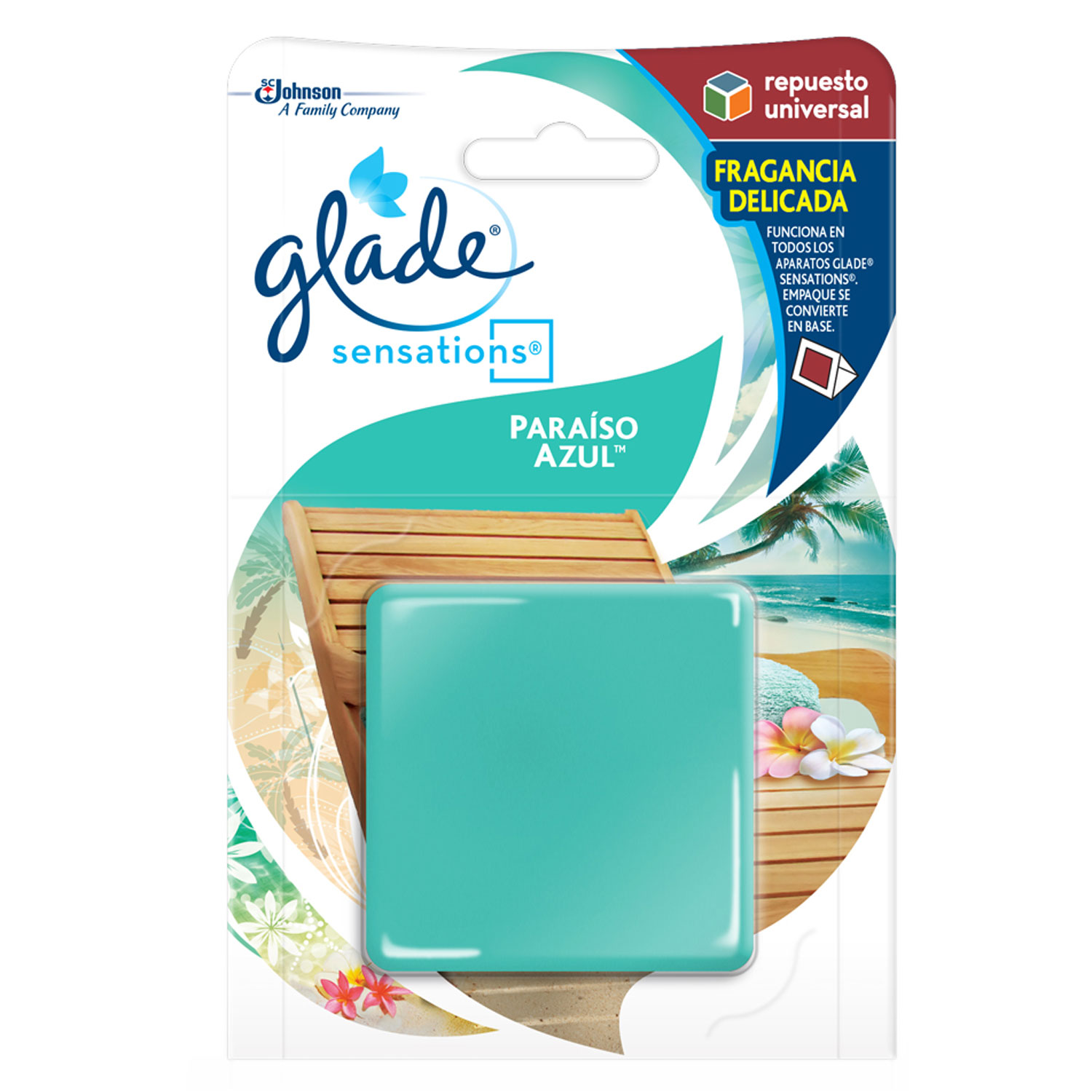 Glade Aromatizante Gel Repuesto x1 Paraíso Azul 8g