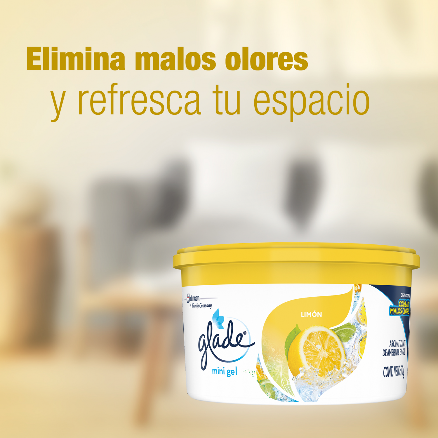 Glade Aromatizante Mini Gel Limón 70g
