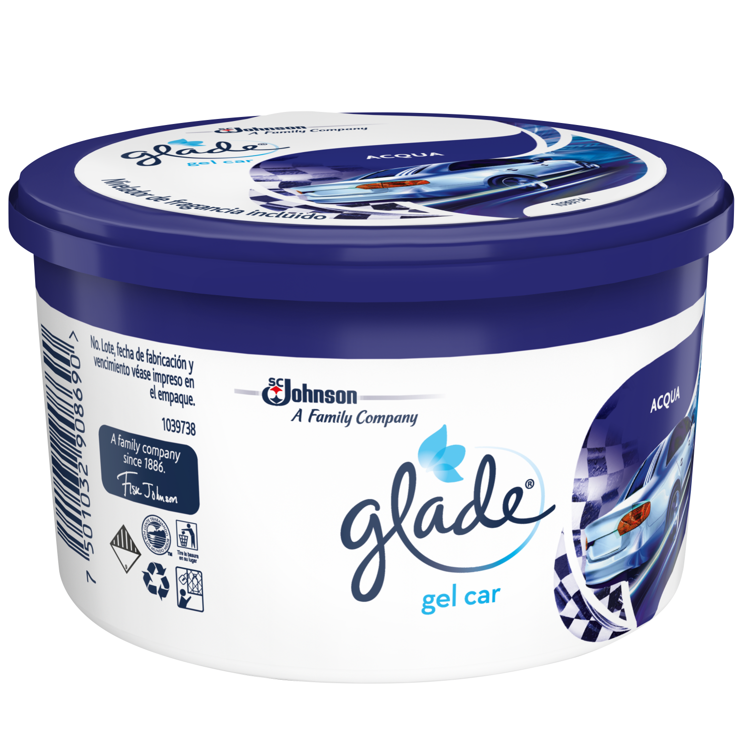 Glade Aromatizante para Carro Mini Gel Car, Acqua 70g