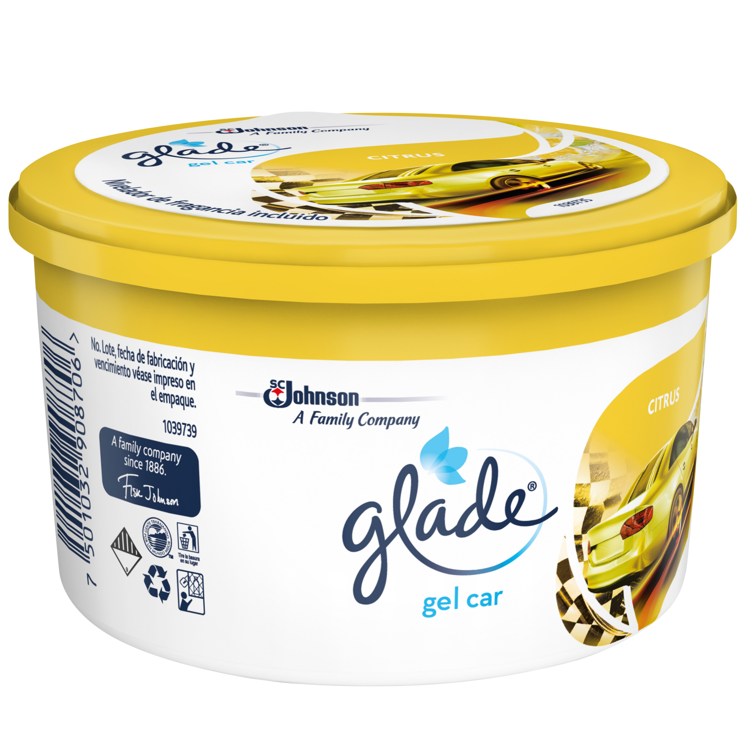 Glade Aromatizante para Carro Mini Gel Car, Citrus 70g