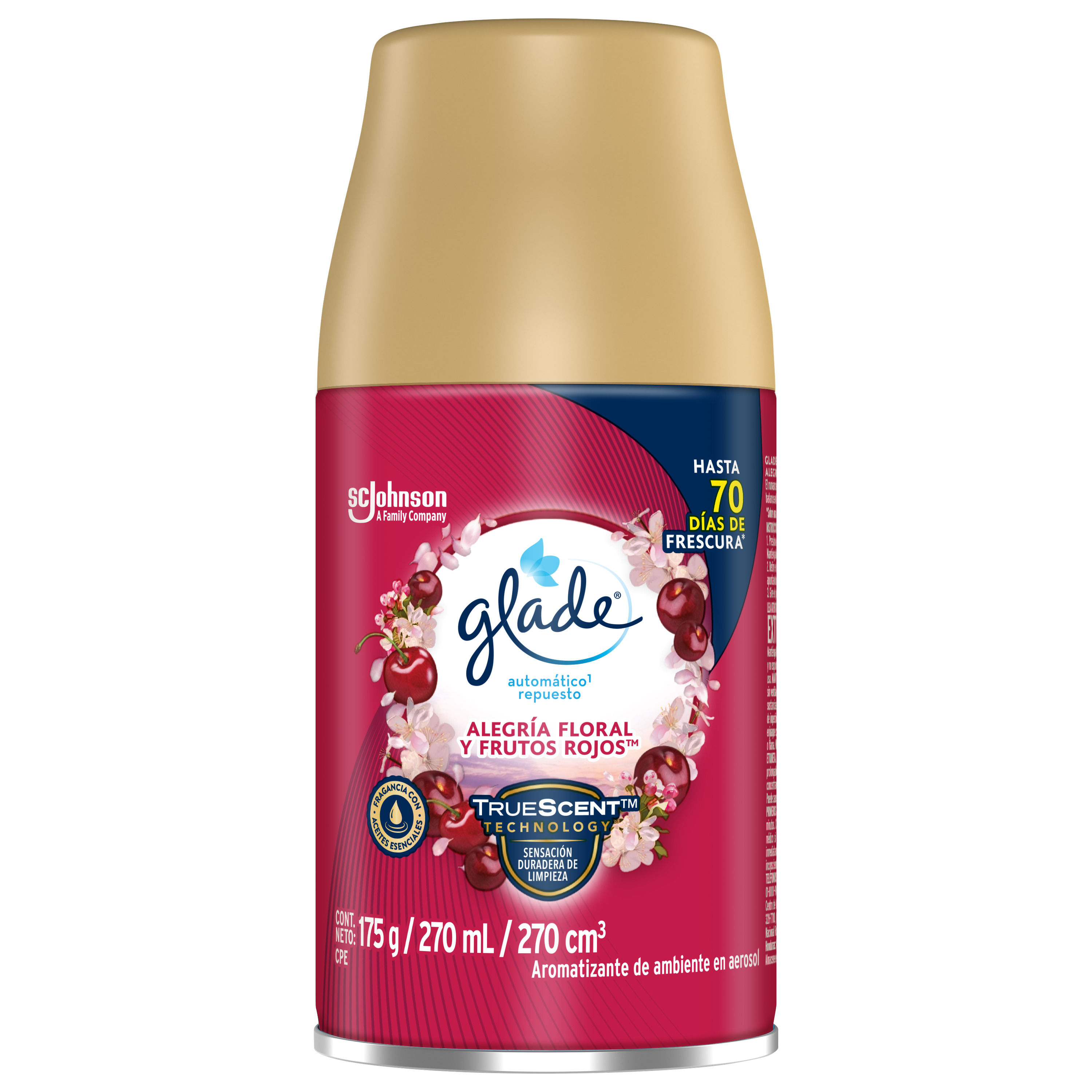 Glade® Aromatizante Automático en Aerosol Alegría Floral y Frutos Rojos 175 g Repuesto
