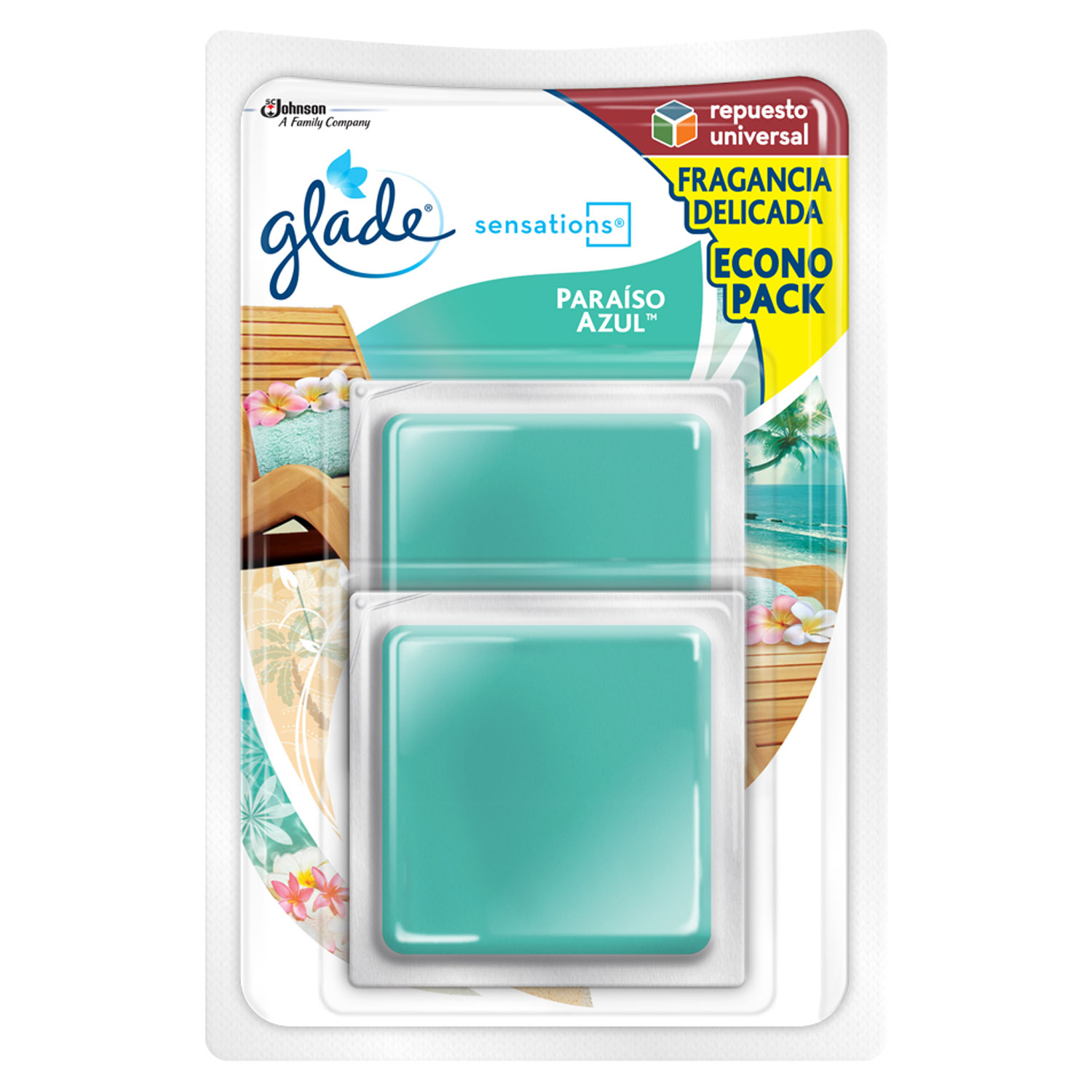 Glade Sensations Refill x2 Paraíso Azul 16g