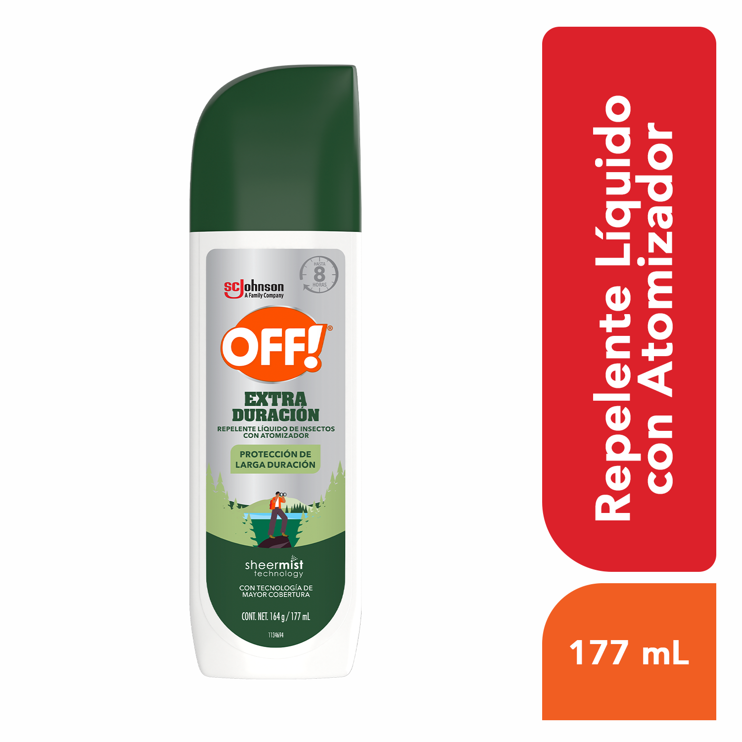 OFF! Extra Duración Repelente Líquido de Insectos Atomizador 177ml