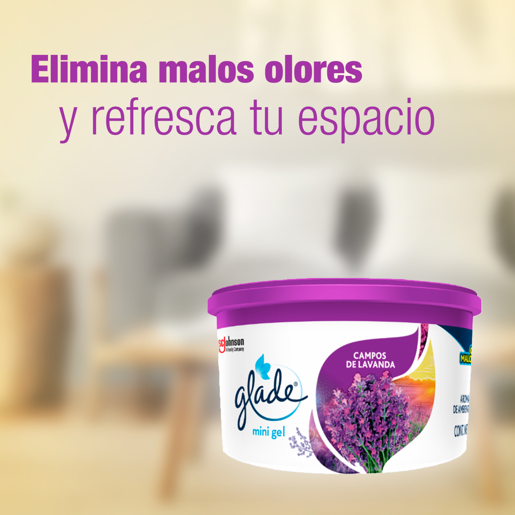 Glade Aromatizante Mini Gel Campos de Lavanda 70g