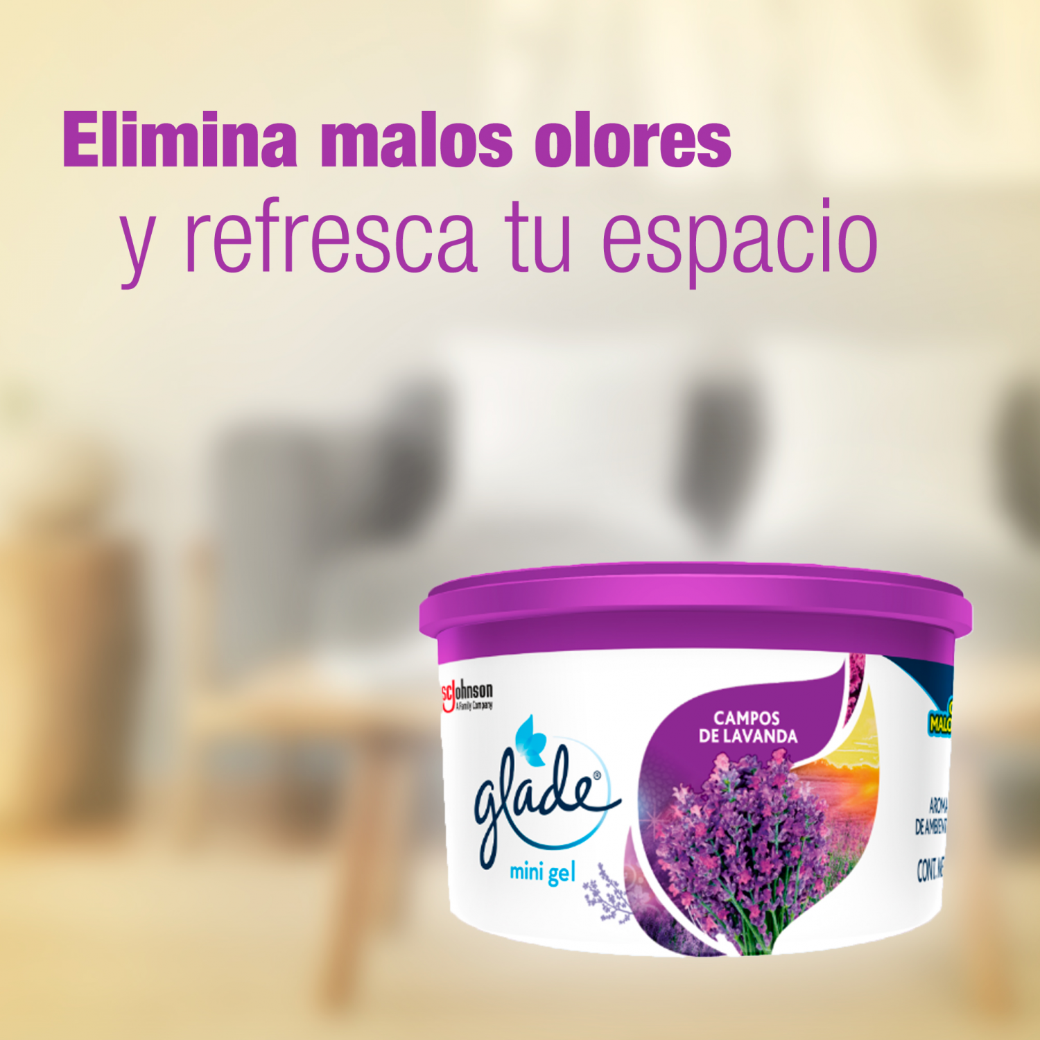 Glade Aromatizante Mini Gel Campos de Lavanda 70g