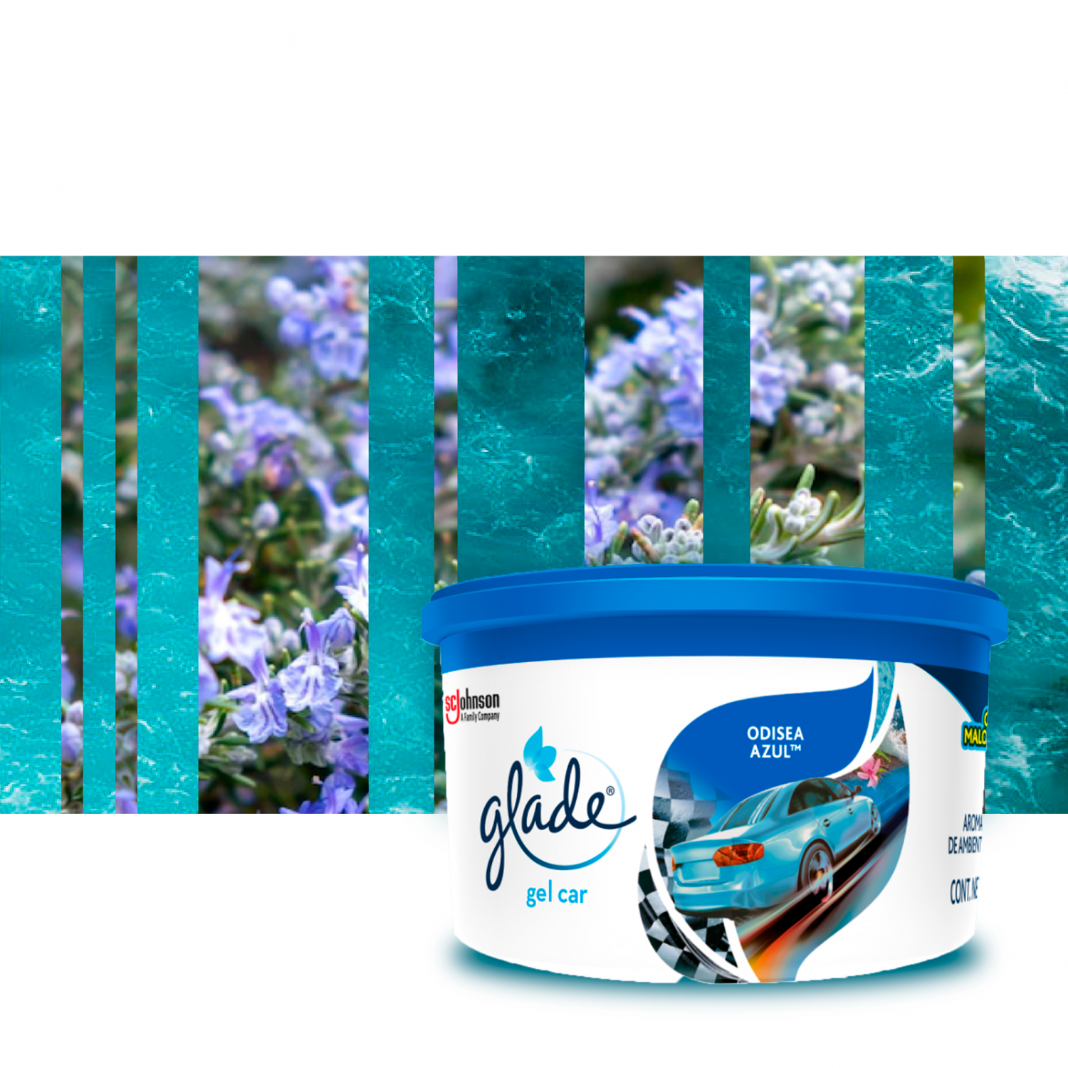Glade Aromatizante para Carro Mini Gel Car, Blue Odyssey 70g