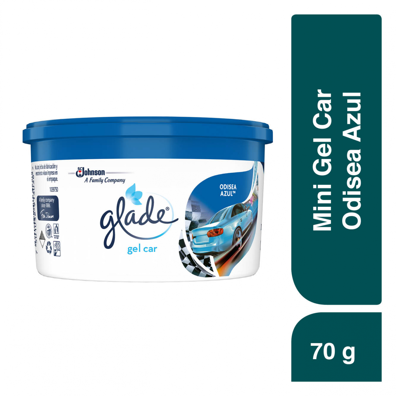 Glade Aromatizante para Carro Mini Gel Car, Blue Odyssey 70g