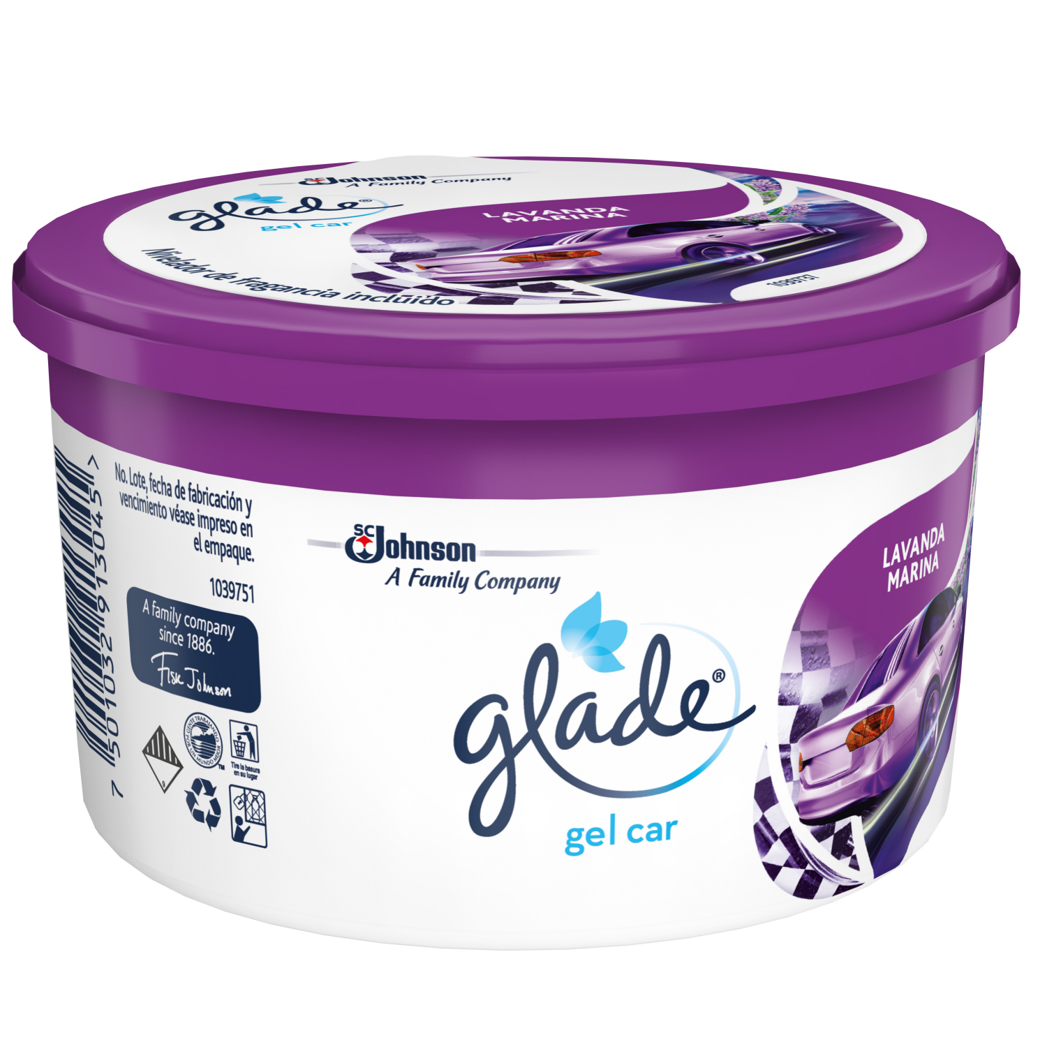 Glade Aromatizante para Carro Mini Gel Car, Lavanda Marina 70g