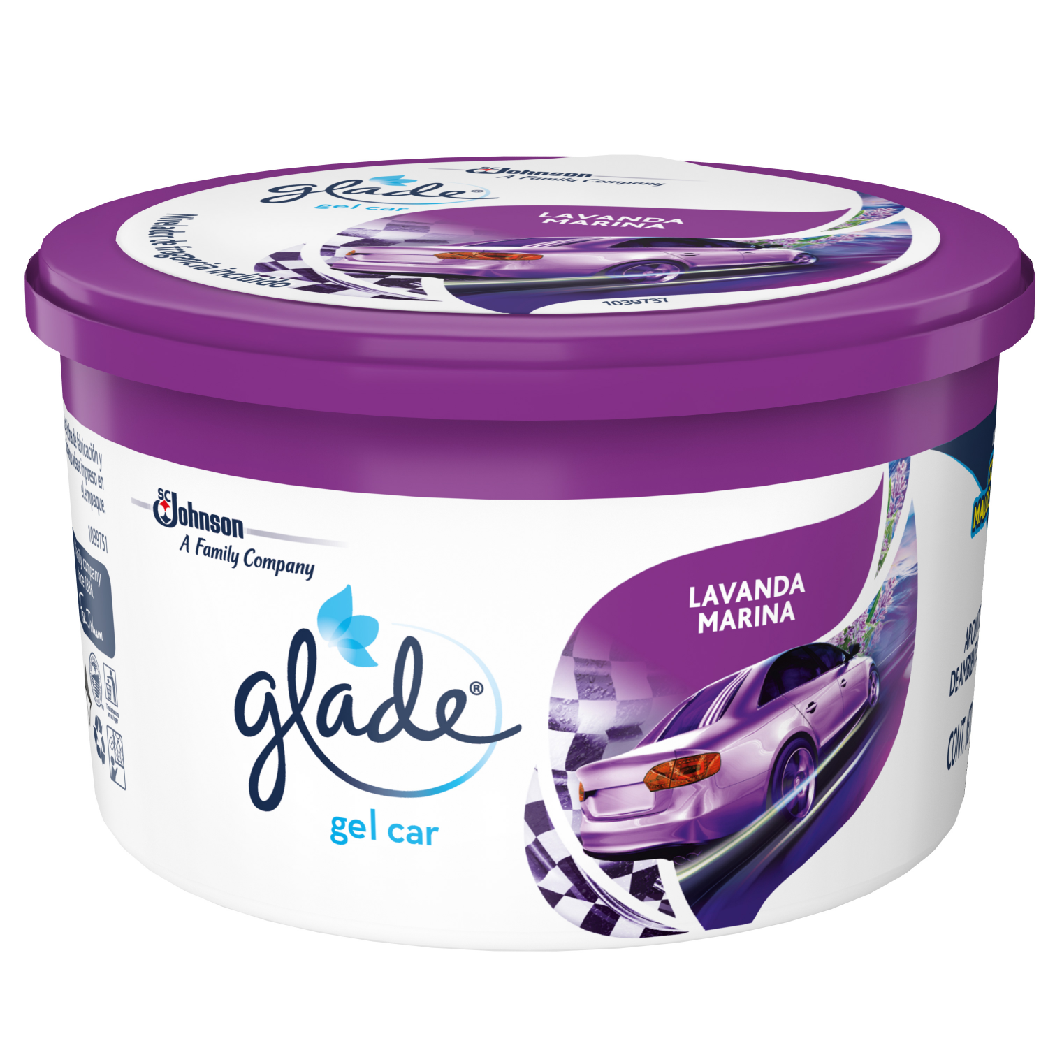 Glade Aromatizante para Carro Mini Gel Car, Lavanda Marina 70g