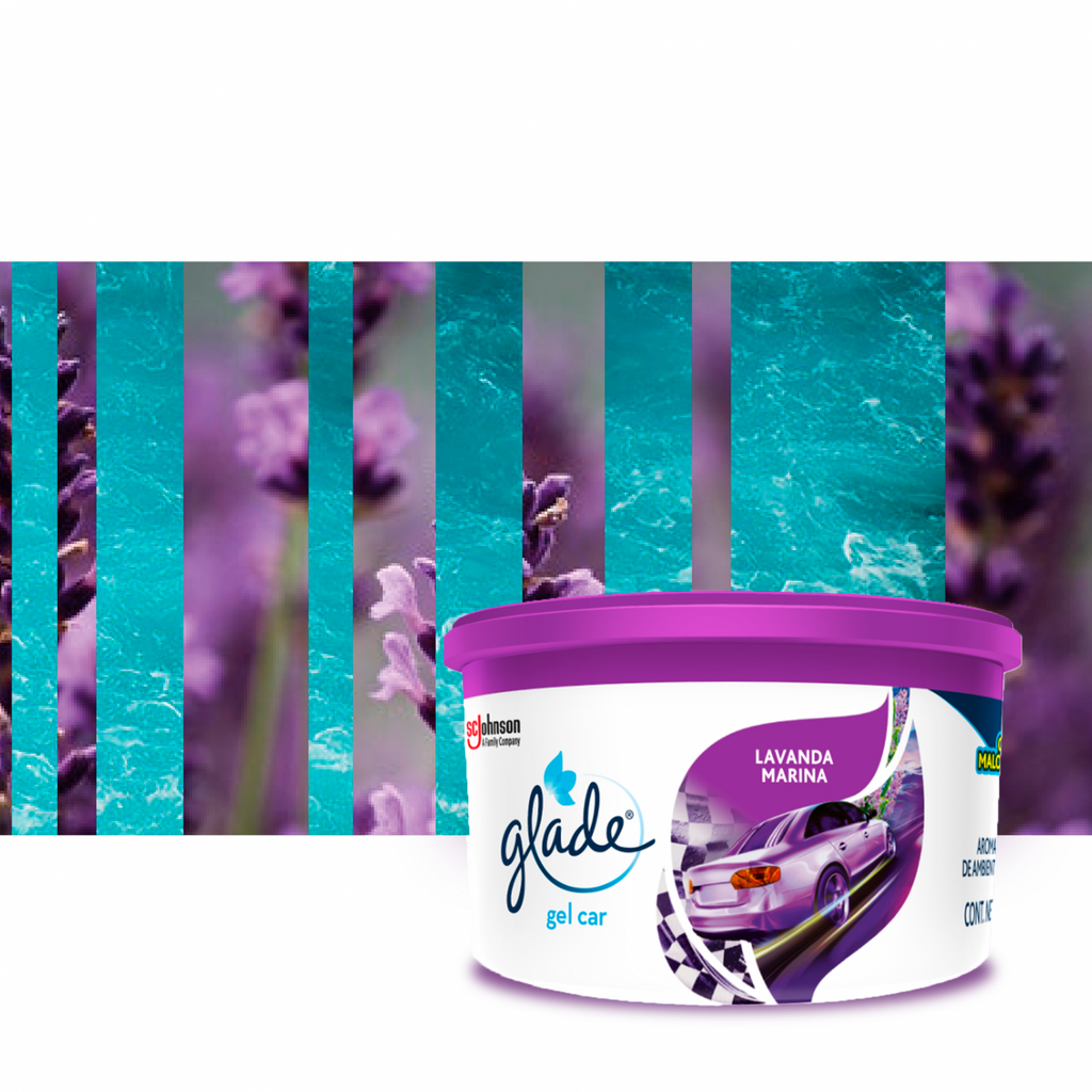 Glade Aromatizante para Carro Mini Gel Car, Lavanda Marina 70g