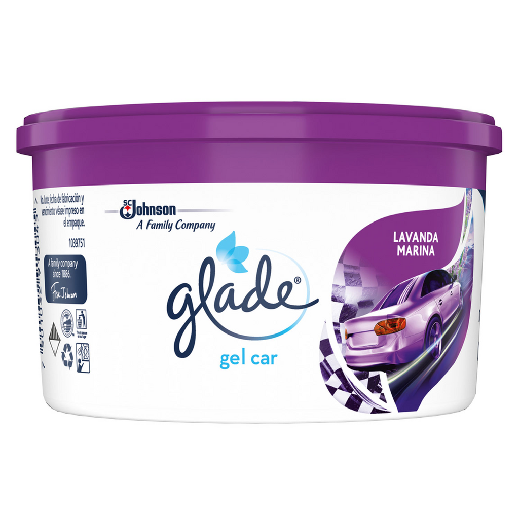 Glade Aromatizante para Carro Mini Gel Car, Lavanda Marina 70g