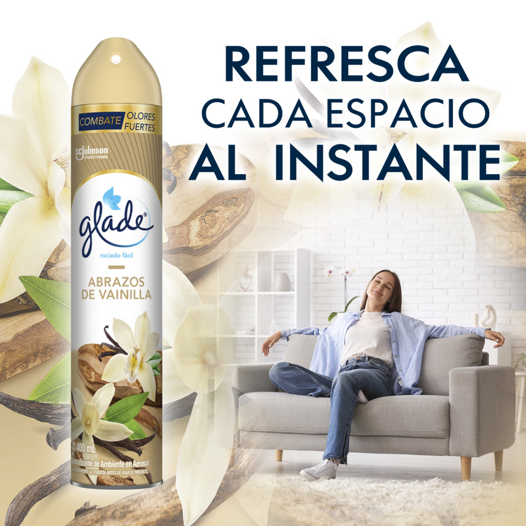 Glade Aromatizante Aerosol Vainilla, 400ml