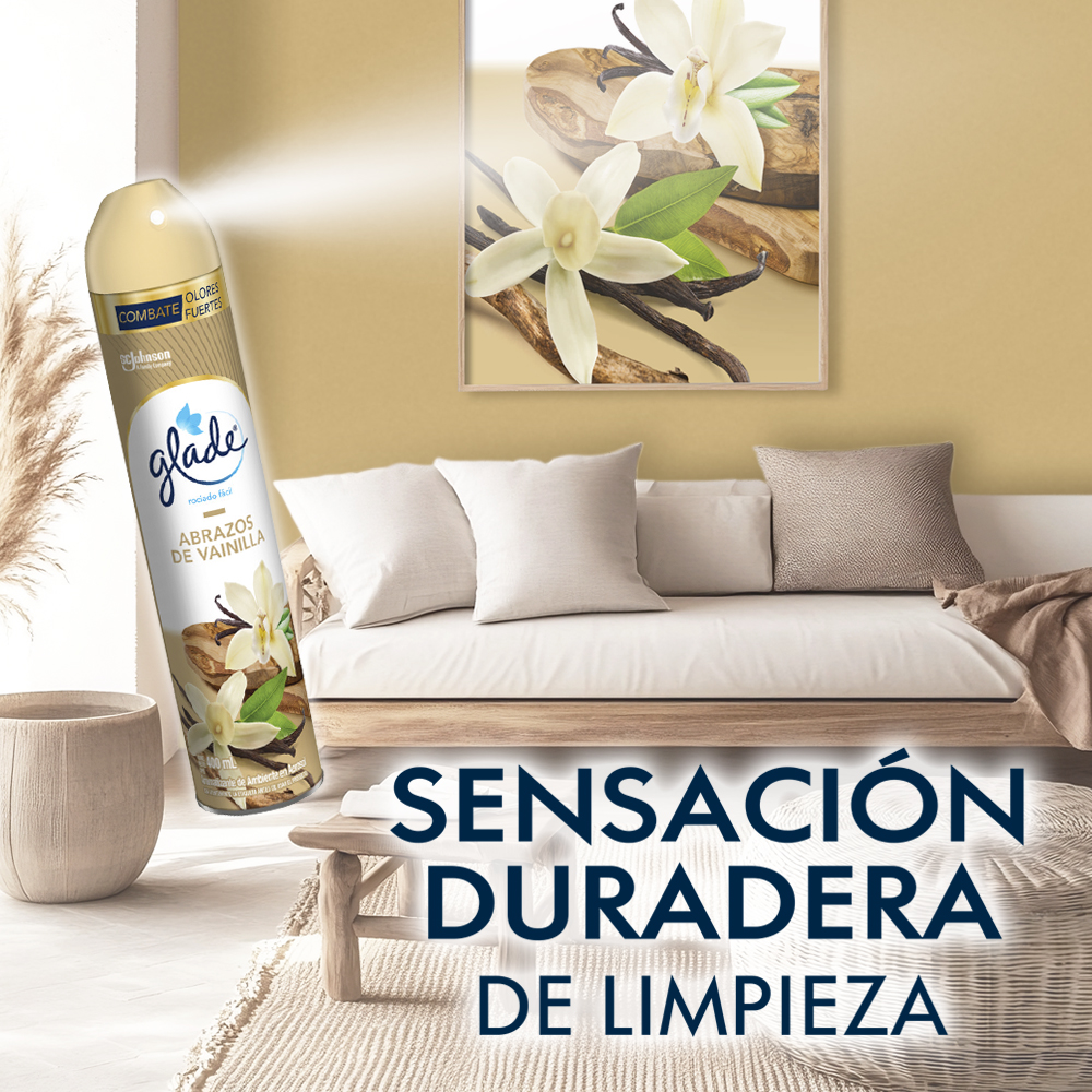 Glade Aromatizante Aerosol Vainilla, 400ml