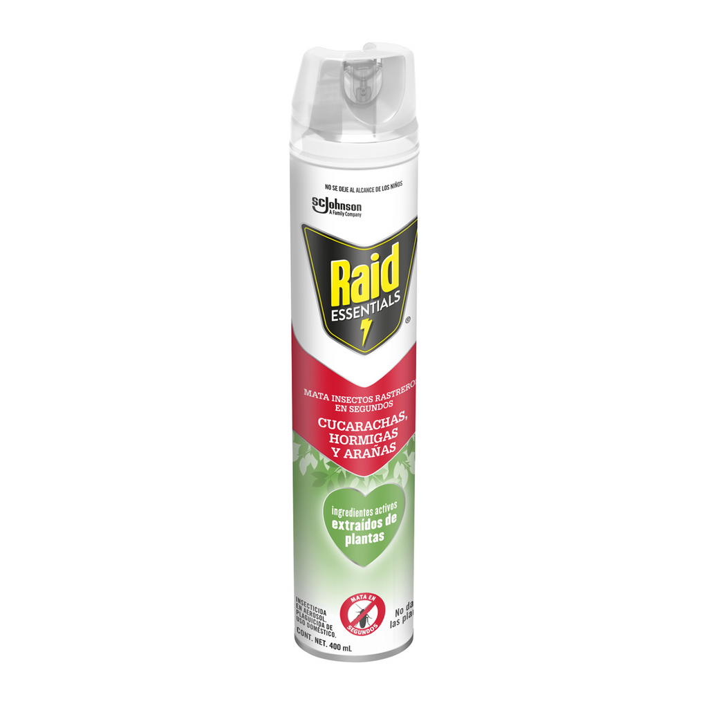 Mata Insectos Rastreros, Raid Essentials 400 mL, Insecticida en Aerosol.