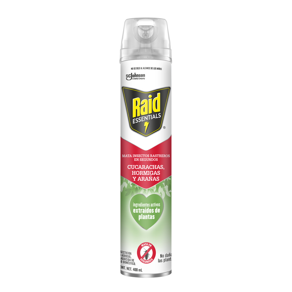 Mata Insectos Rastreros, Raid Essentials 400 mL, Insecticida en Aerosol.