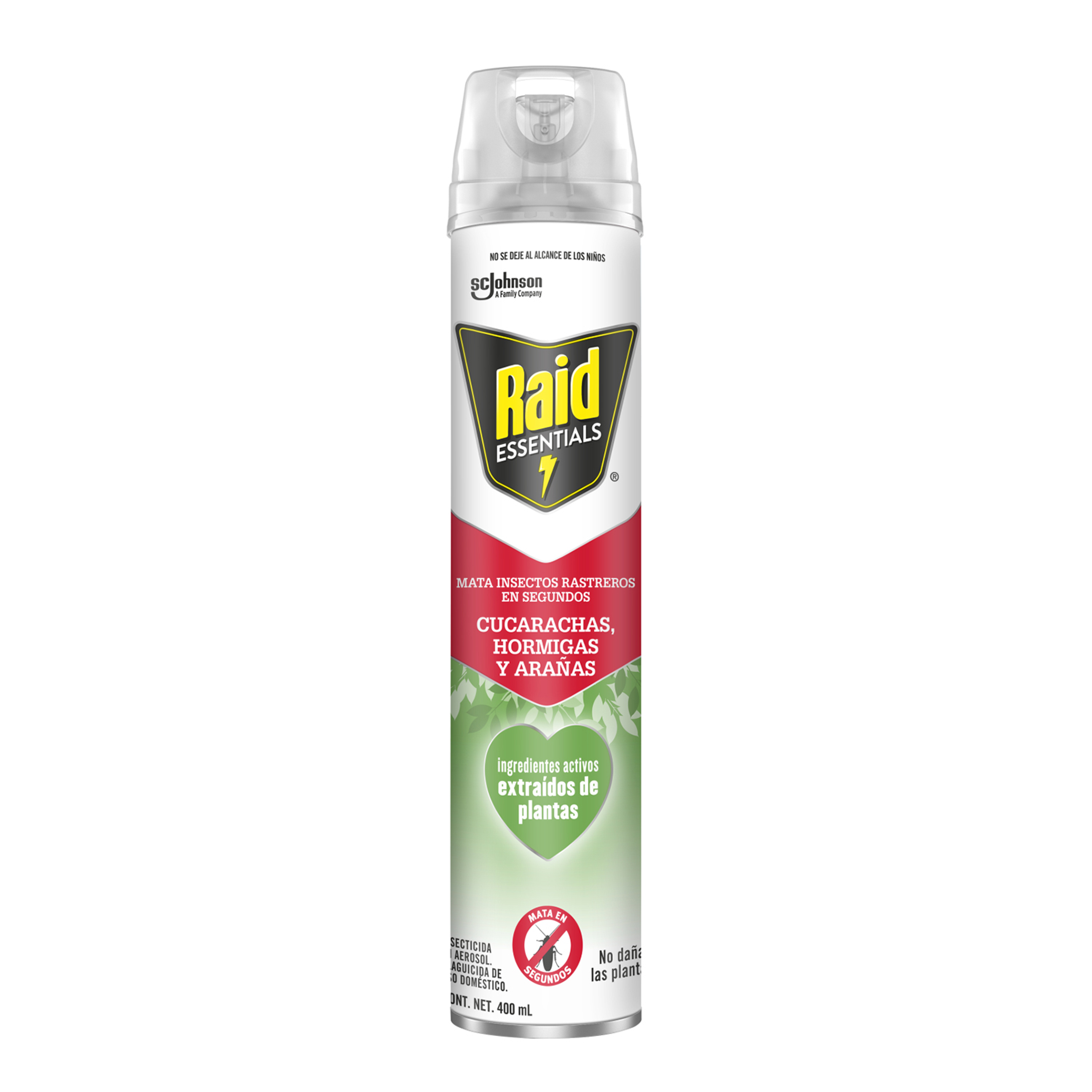 Mata Insectos Rastreros, Raid Essentials 400 mL, Insecticida en Aerosol.
