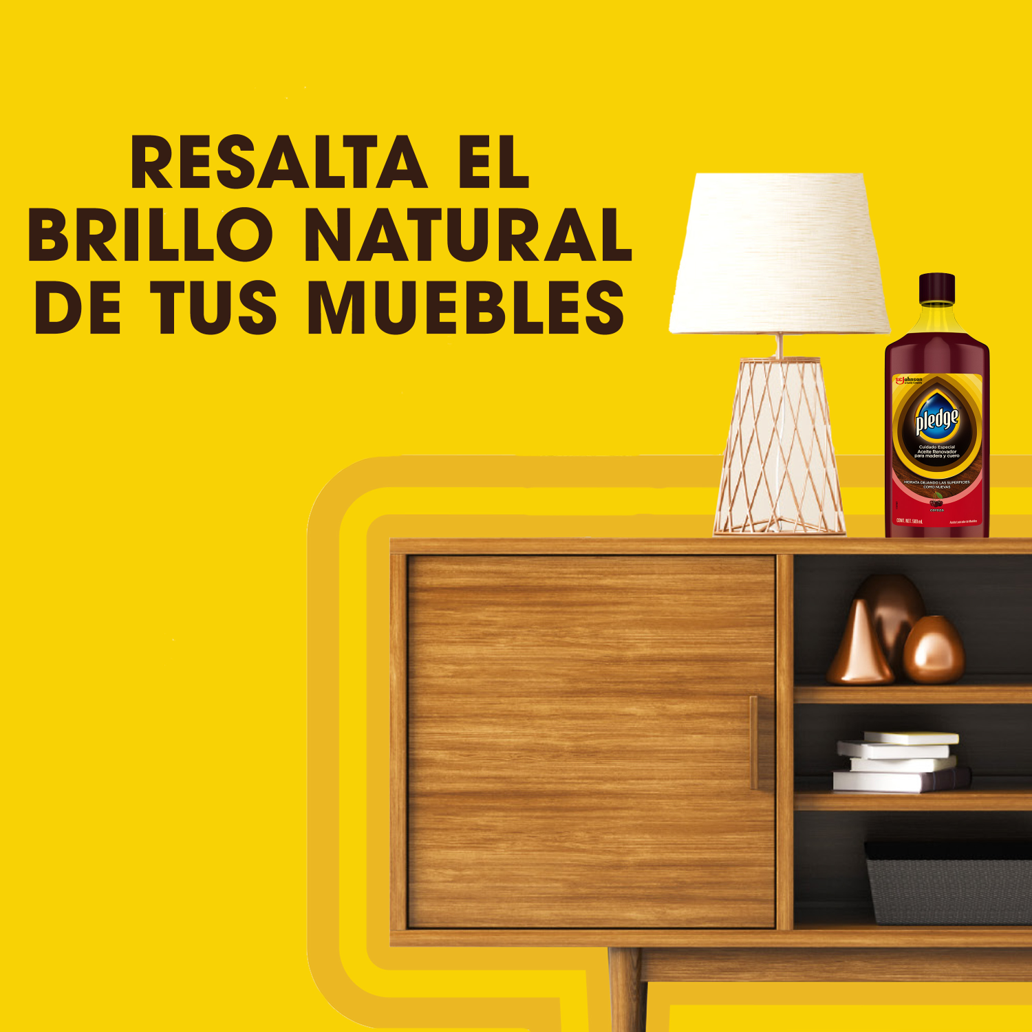 Pledge Lustrador Renovador de Muebles de Madera y Cuero en Aceite Cereza 500 mL