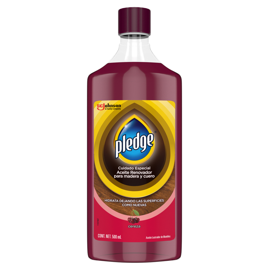 Pledge Lustrador Renovador de Muebles de Madera y Cuero en Aceite Cereza 500 mL