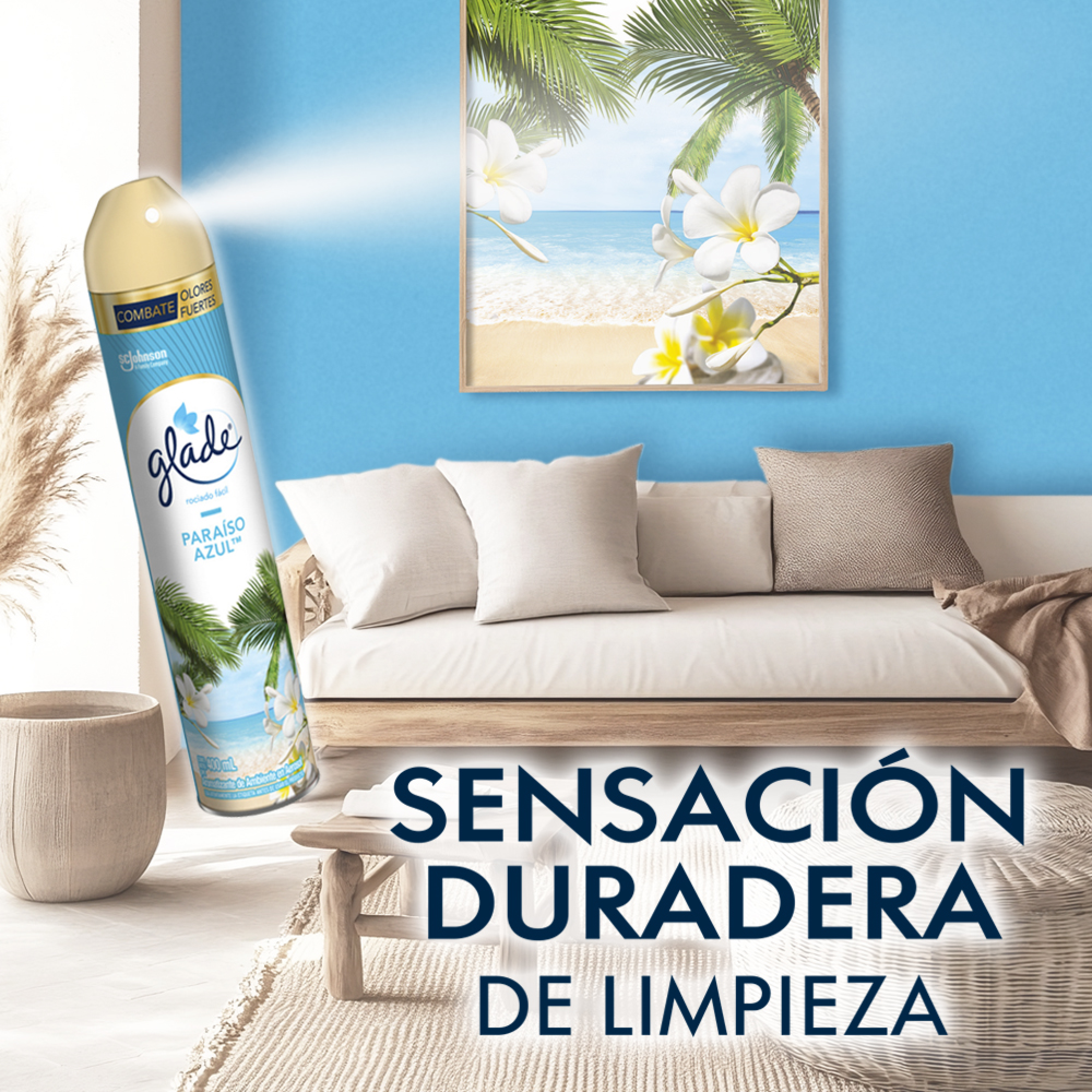 Glade Aromatizante Aerosol Paraíso Azul 400ml