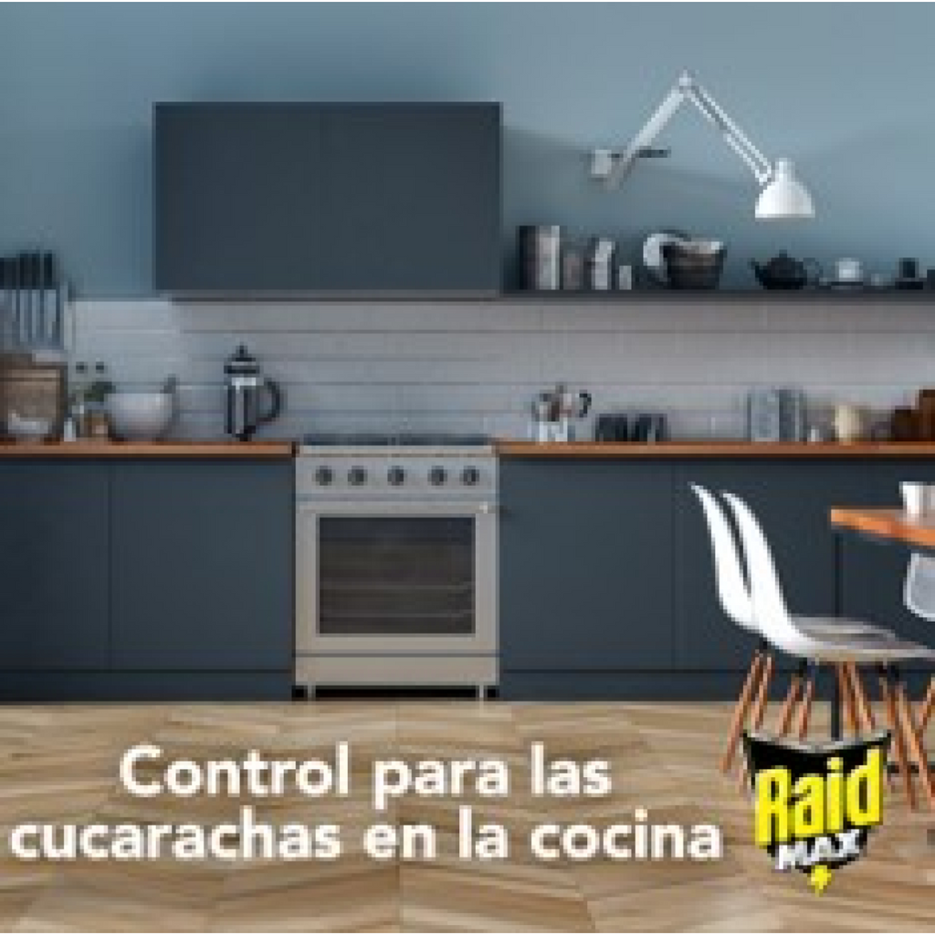 Raid Max® Sistema Exterminador, Trampas para Cucarachas, Protección de la Cocina, Plaguicida de Uso Domestico, 4 Trampas